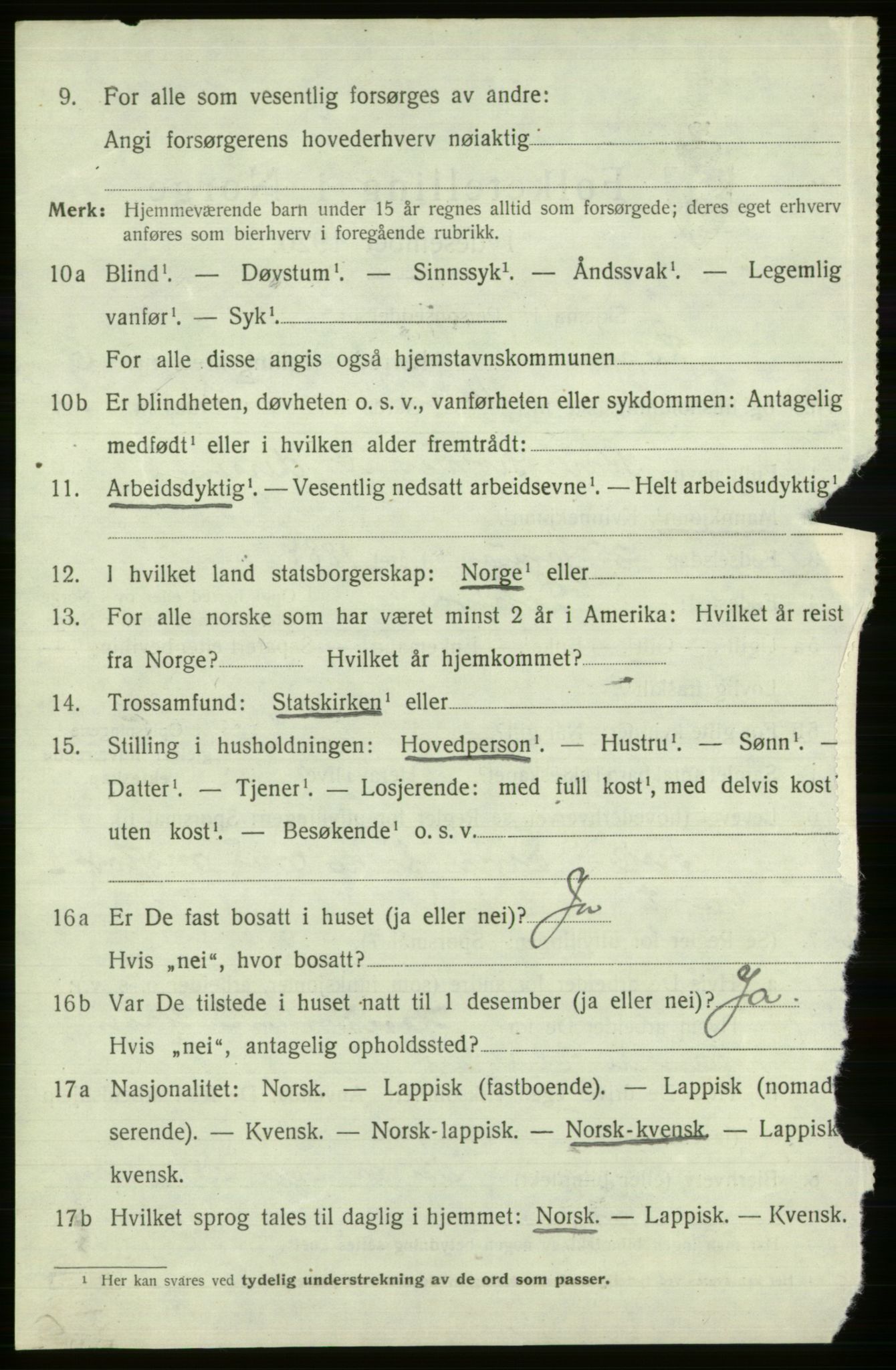 SATØ, Folketelling 1920 for 2014 Loppa herred, 1920, s. 2697