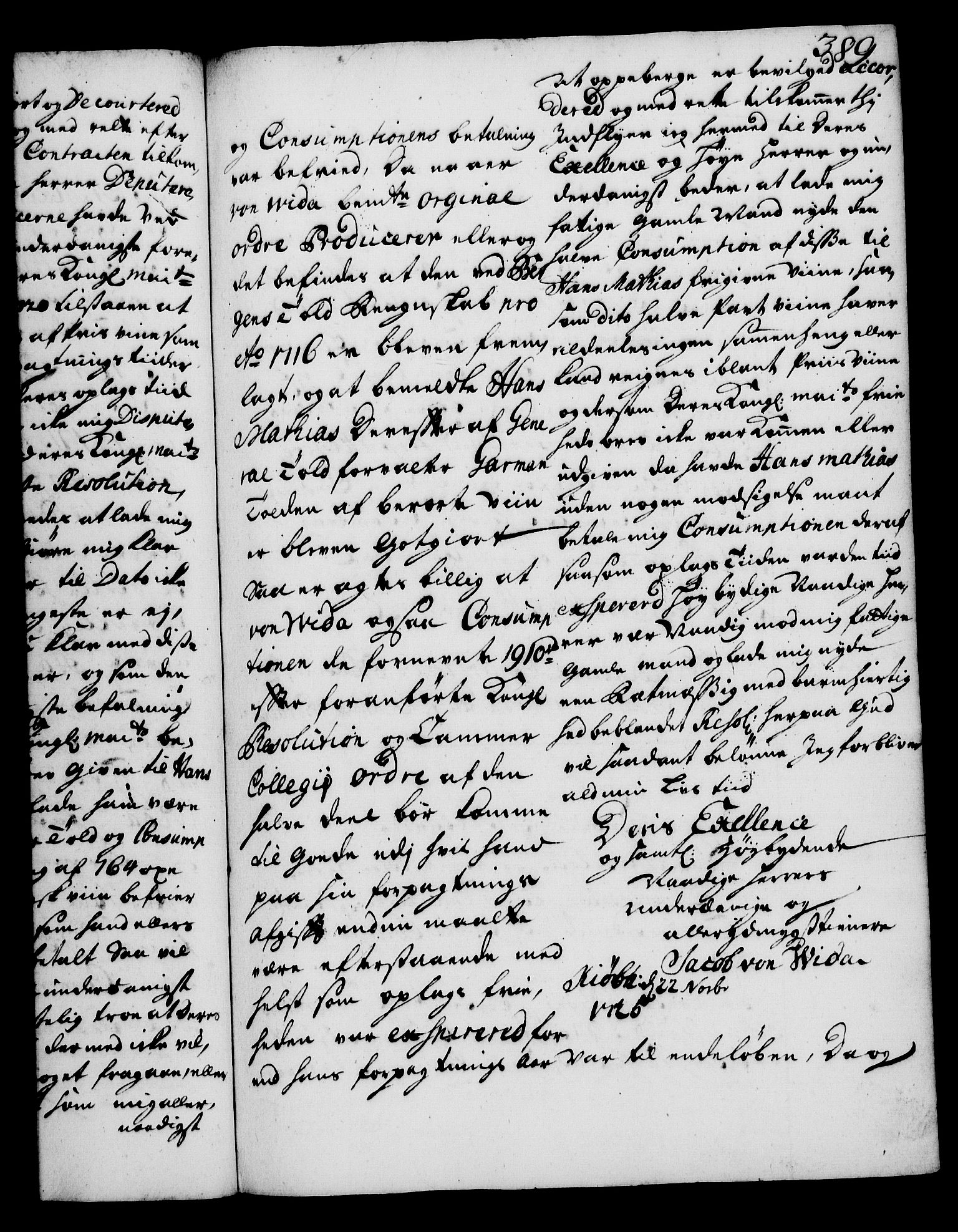Rentekammeret, Kammerkanselliet, RA/EA-3111/G/Gg/Gga/L0002: Norsk ekspedisjonsprotokoll med register (merket RK 53.2), 1723-1727, s. 389