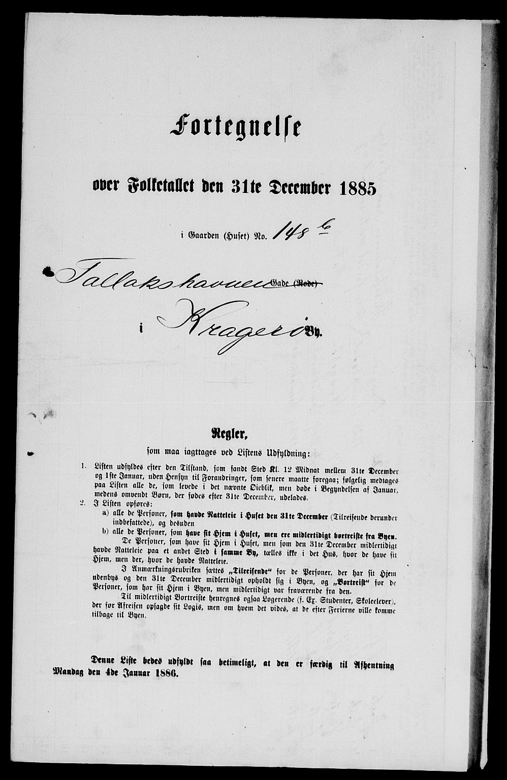 SAKO, Folketelling 1885 for 0801 Kragerø kjøpstad, 1885, s. 331