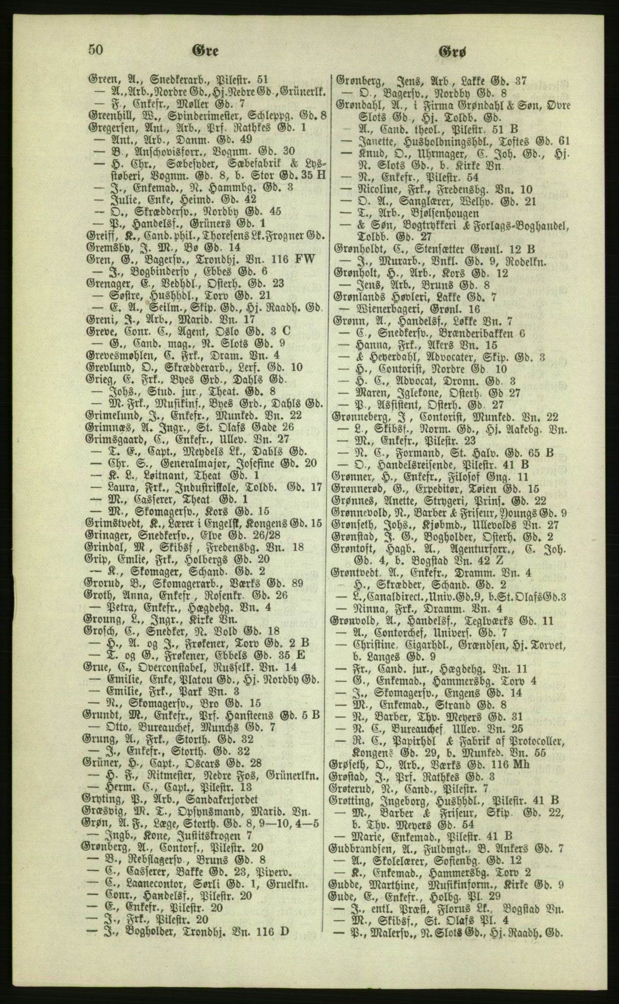 Kristiania/Oslo adressebok, PUBL/-, 1879, s. 50