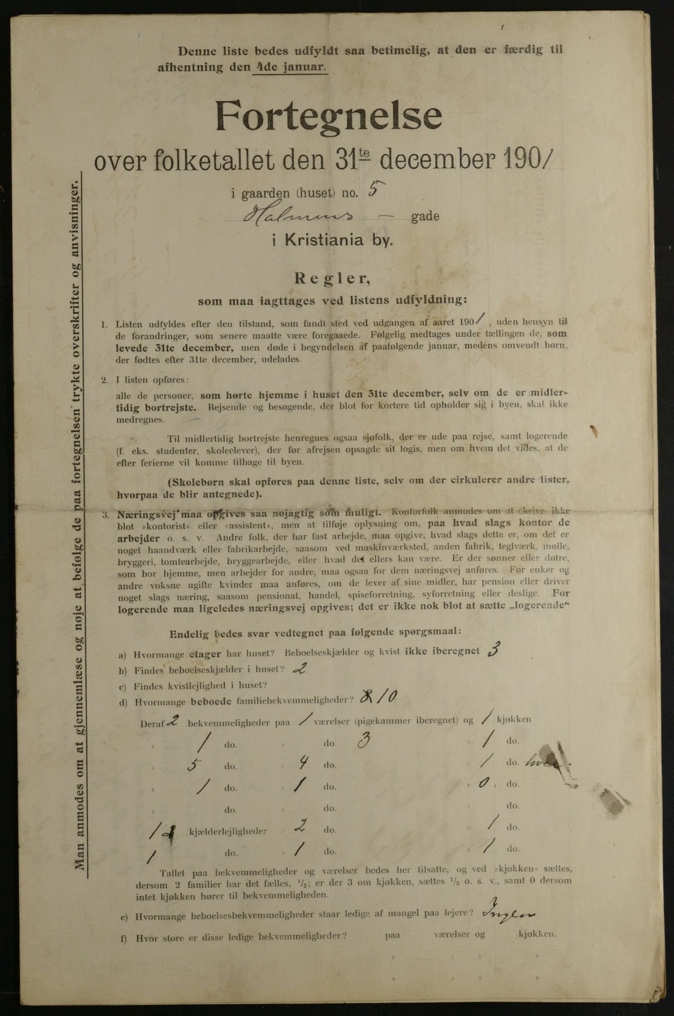 OBA, Kommunal folketelling 31.12.1901 for Kristiania kjøpstad, 1901, s. 6445