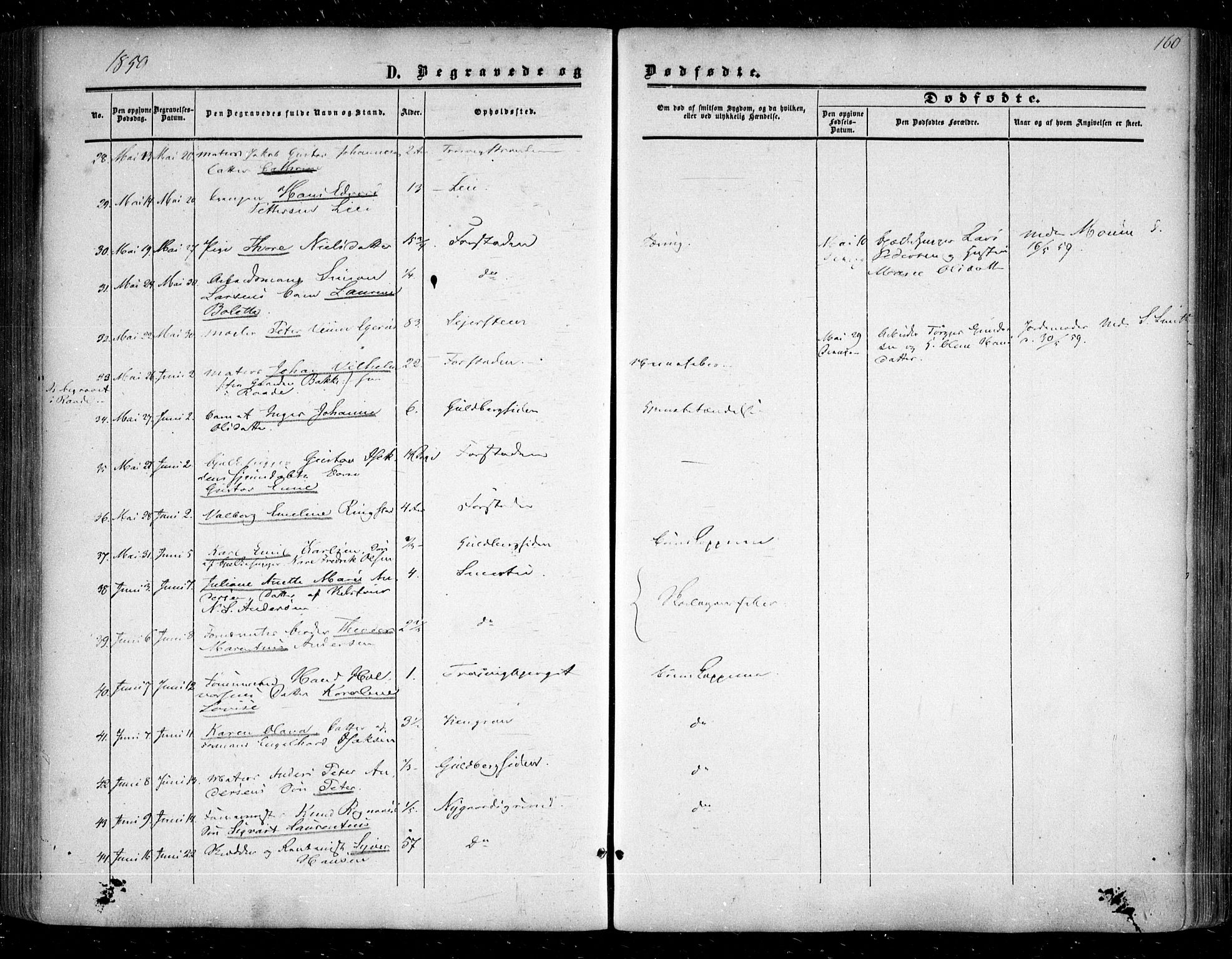 Glemmen prestekontor Kirkebøker, SAO/A-10908/F/Fa/L0007: Ministerialbok nr. 7, 1853-1862, s. 160