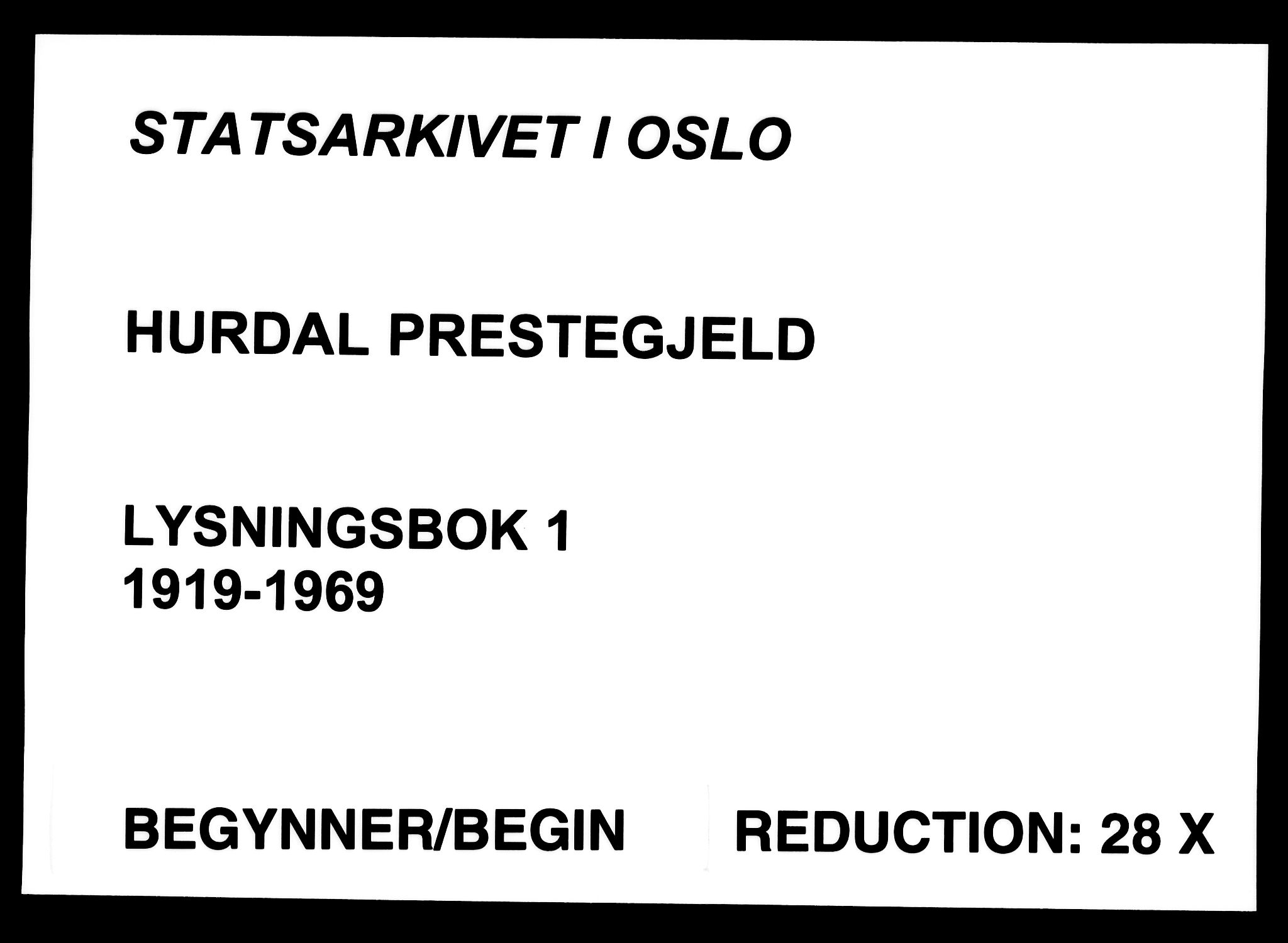 Hurdal prestekontor Kirkebøker, AV/SAO-A-10889/H/Ha/L0001: Lysningsprotokoll nr. 1, 1919-1969