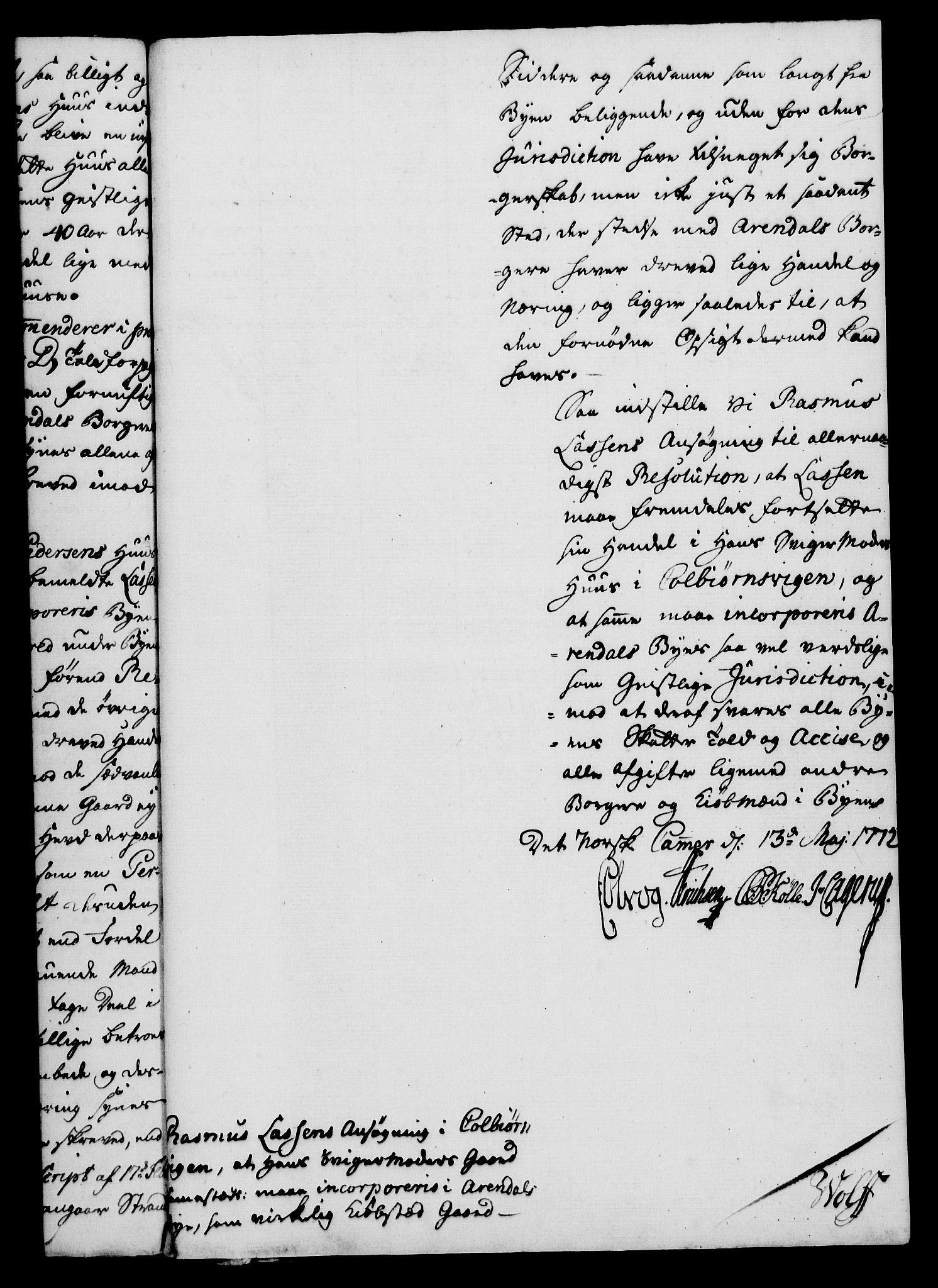 Rentekammeret, Kammerkanselliet, RA/EA-3111/G/Gf/Gfa/L0054: Norsk relasjons- og resolusjonsprotokoll (merket RK 52.54), 1771-1772, s. 465