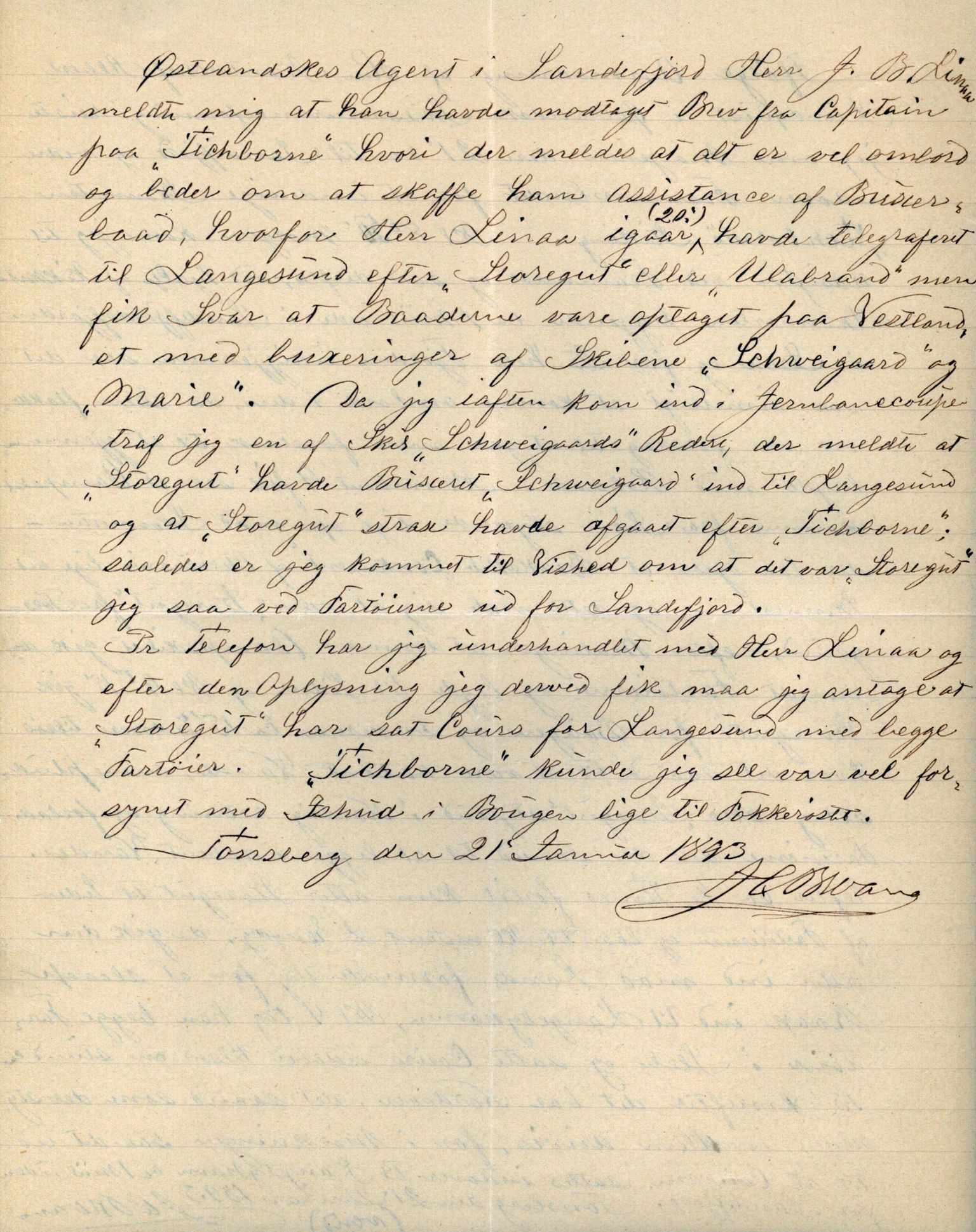 Pa 63 - Østlandske skibsassuranceforening, VEMU/A-1079/G/Ga/L0030/0007: Havaridokumenter / Furu, Magnhild, Magnolia, Havfruen, Tichborne, 1893, s. 70