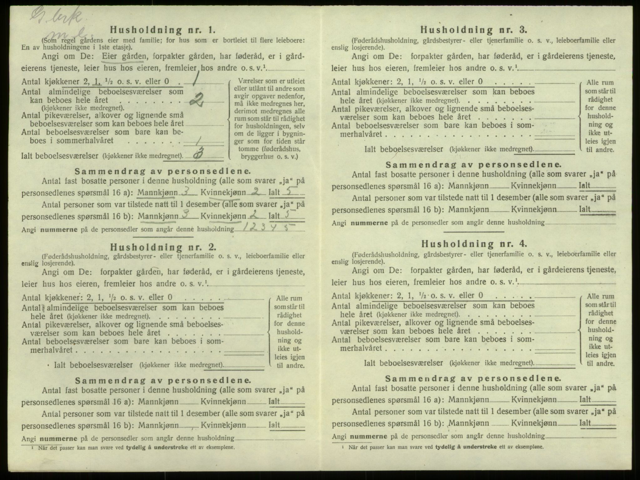 SAB, Folketelling 1920 for 1441 Selje herred, 1920, s. 587