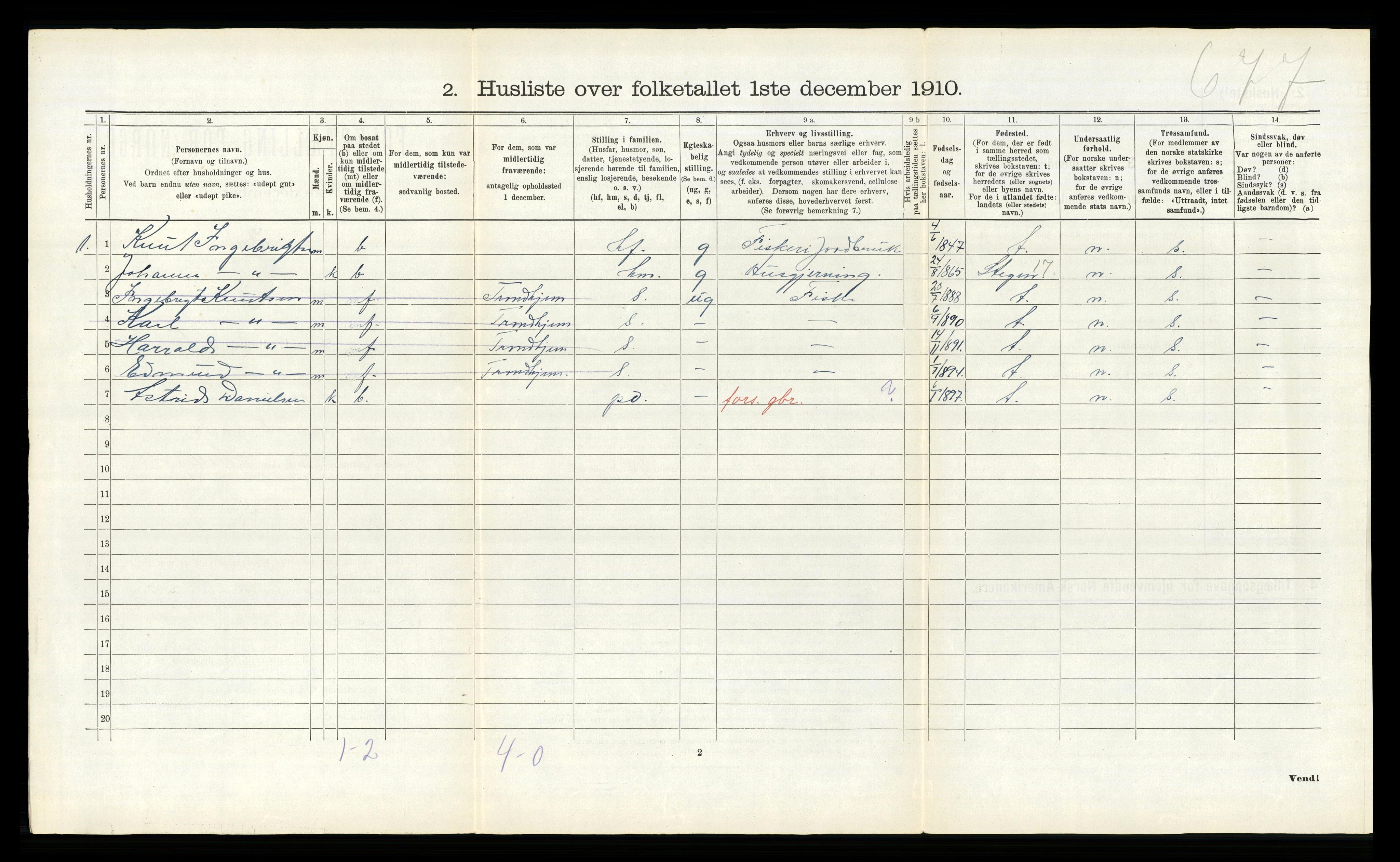 RA, Folketelling 1910 for 1849 Hamarøy herred, 1910, s. 71