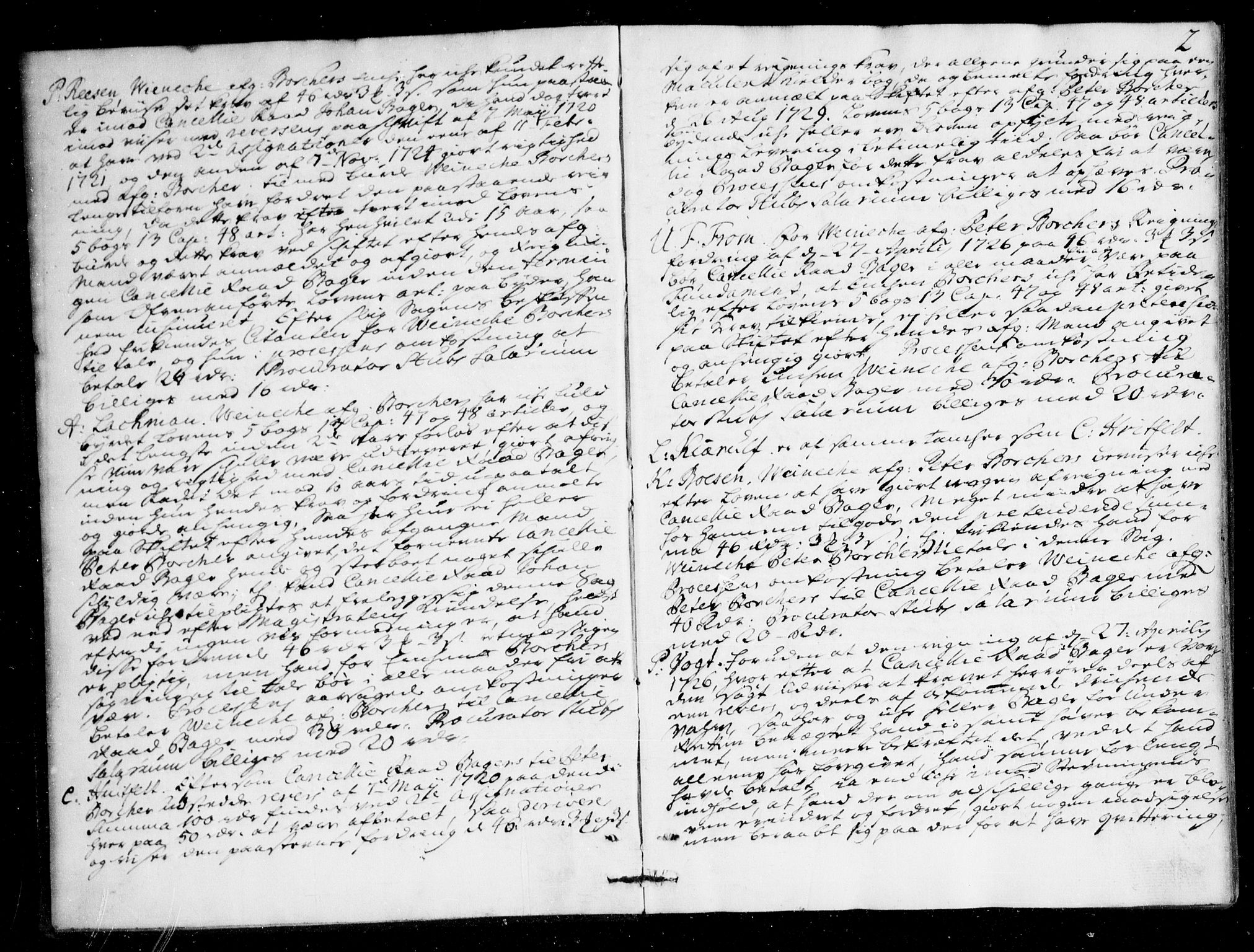 Overhoffretten 1667-1797, AV/RA-EA-2884/Ac/L0172: Voteringsprotokoll, 1737, s. 1b-2a