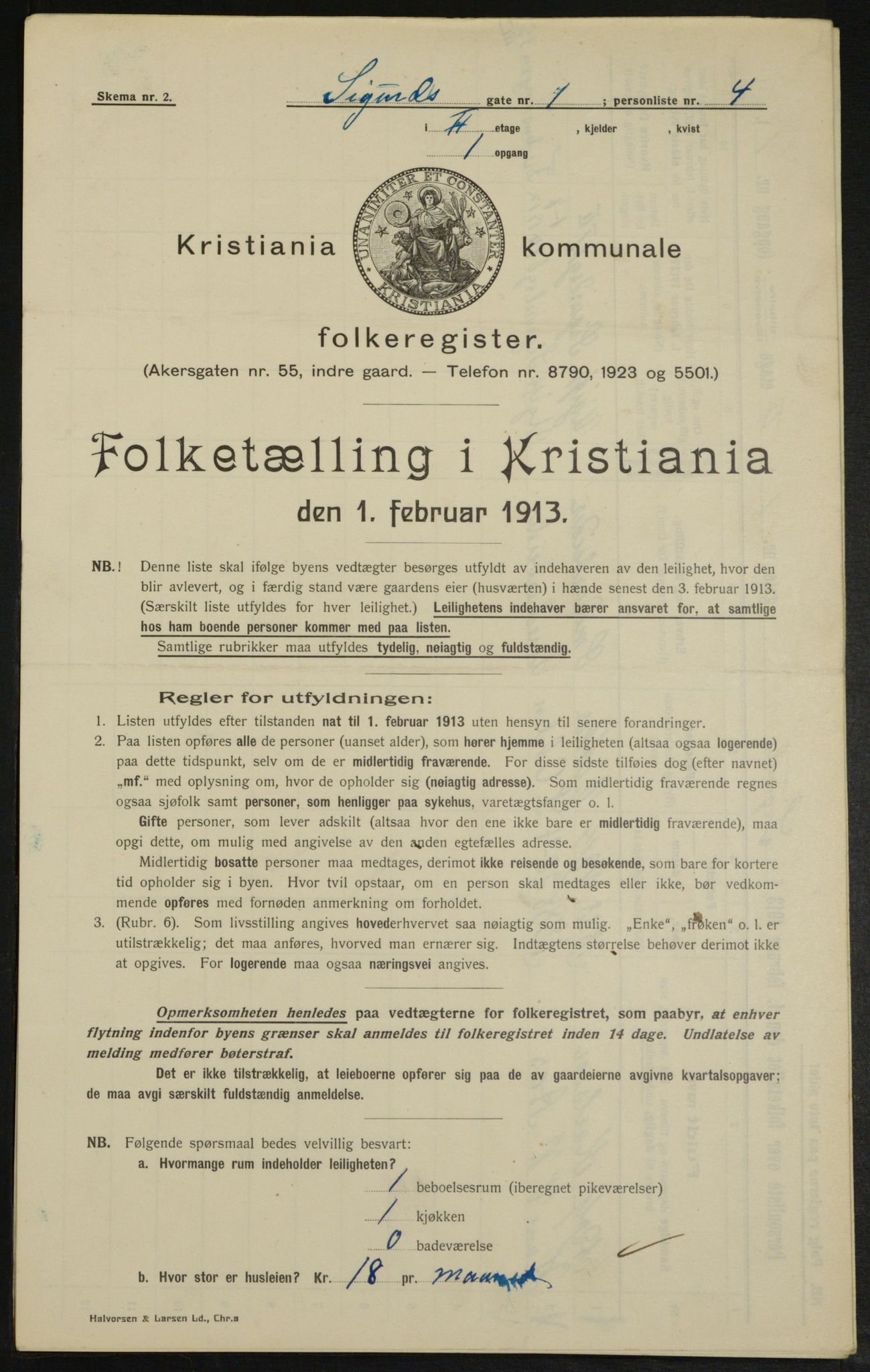 OBA, Kommunal folketelling 1.2.1913 for Kristiania, 1913, s. 94782