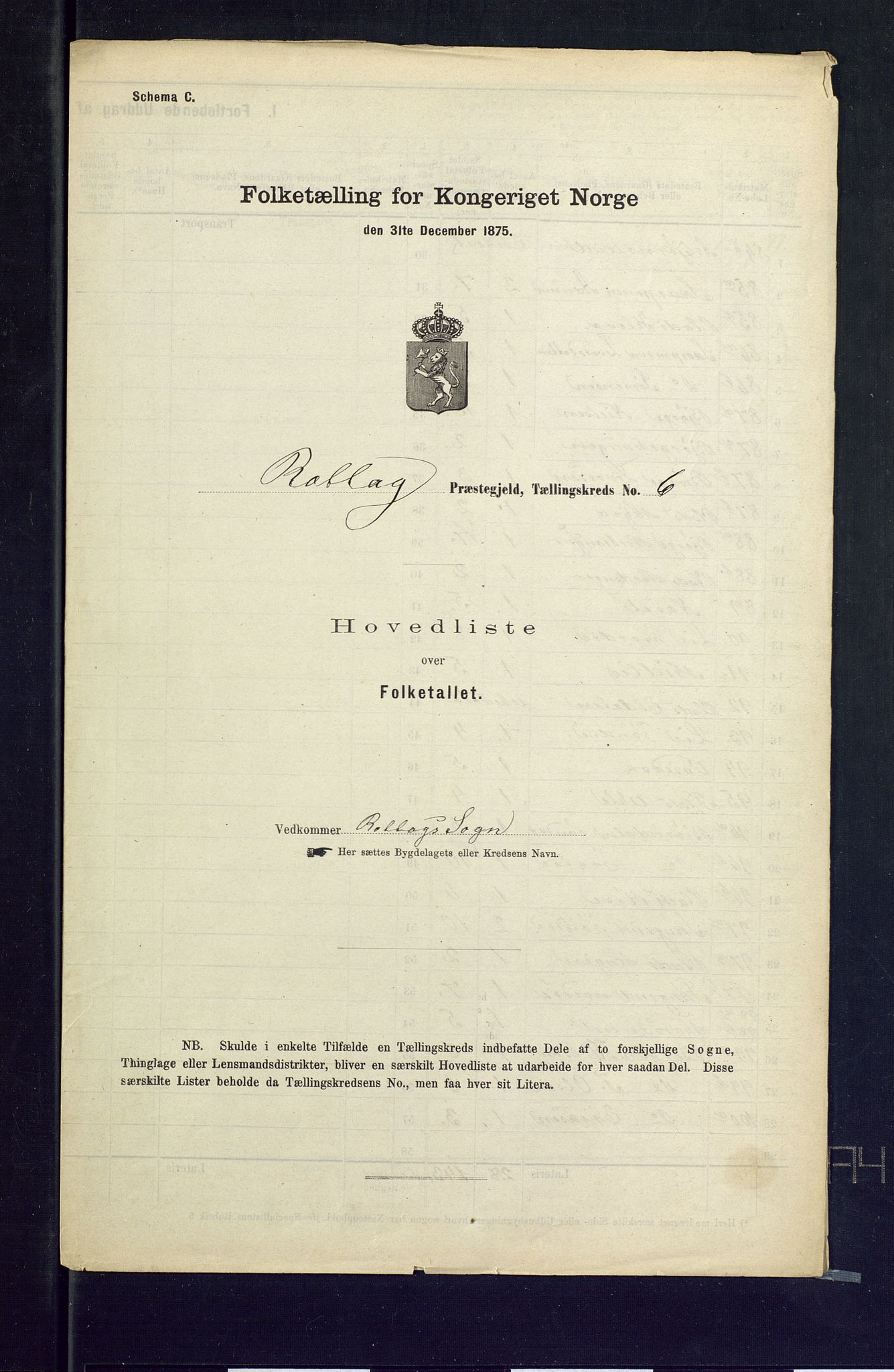 SAKO, Folketelling 1875 for 0632P Rollag prestegjeld, 1875, s. 18