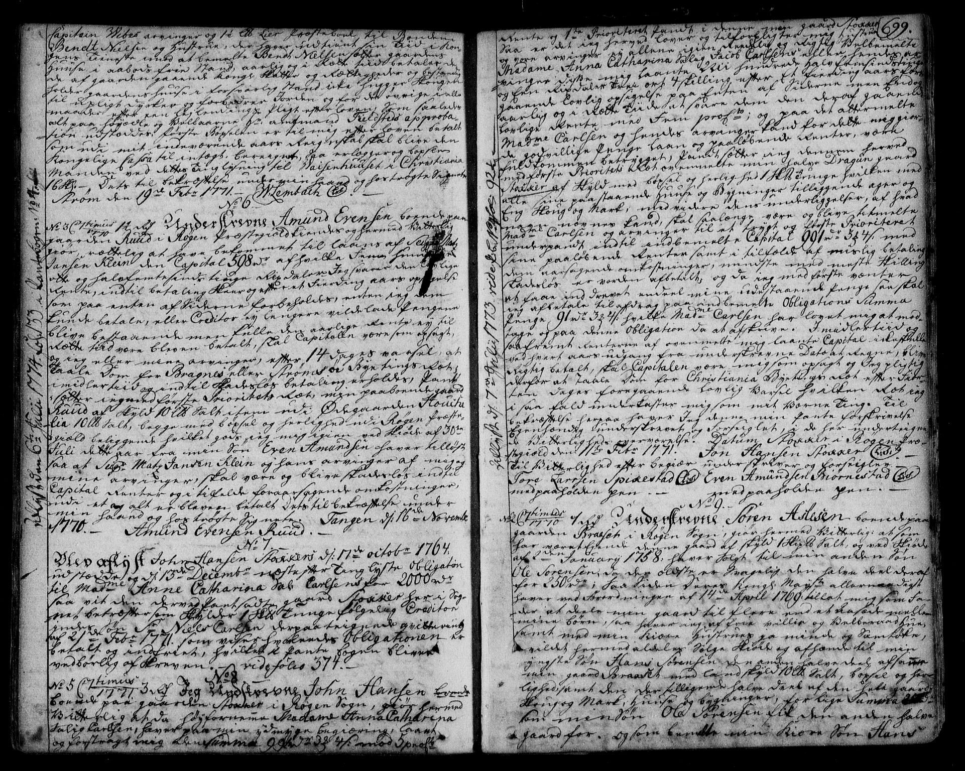 Lier, Røyken og Hurum sorenskriveri, AV/SAKO-A-89/G/Ga/Gaa/L0003: Pantebok nr. III, 1756-1771, s. 699