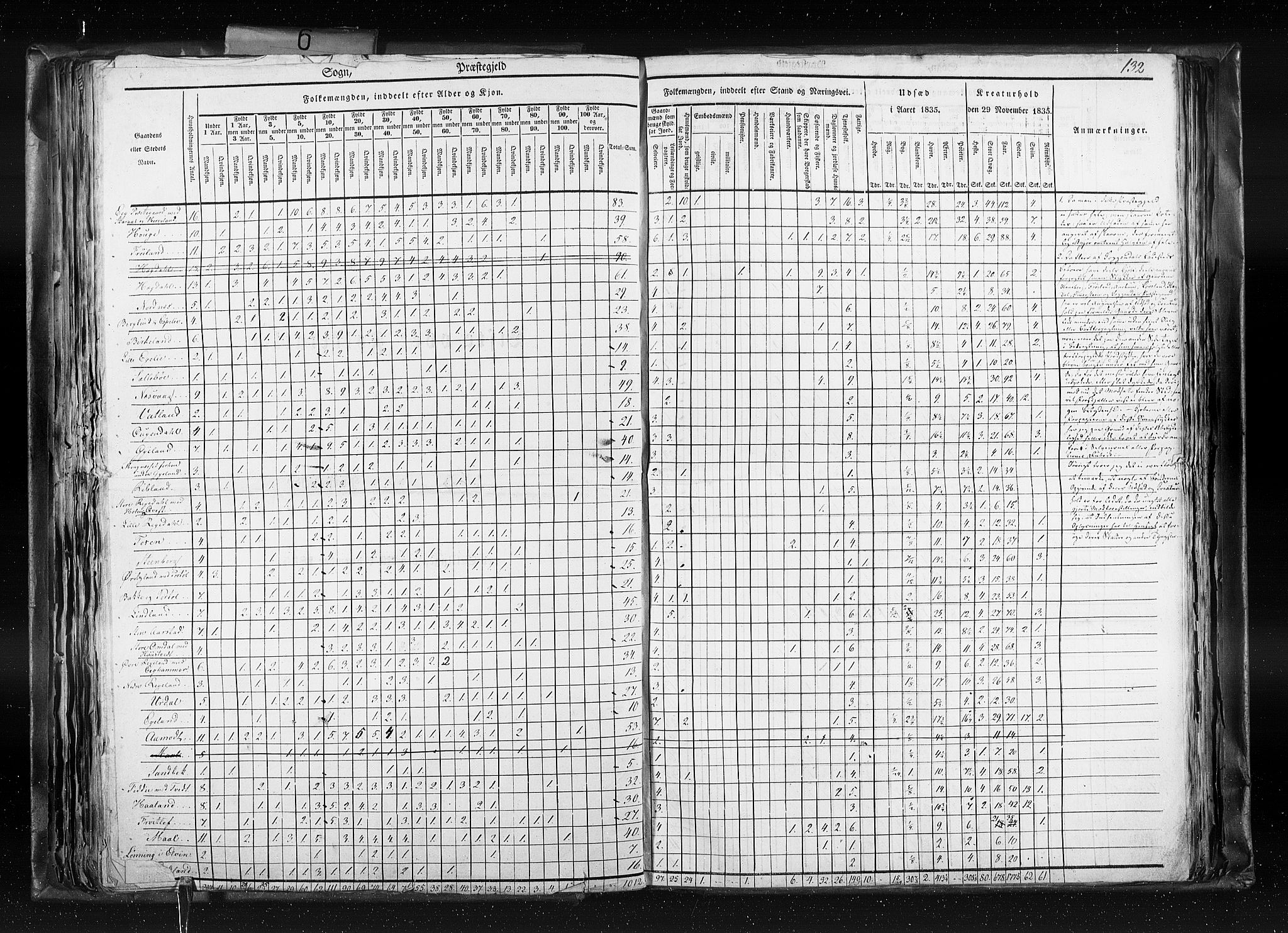 RA, Folketellingen 1835, bind 6: Lister og Mandal amt og Stavanger amt, 1835, s. 132