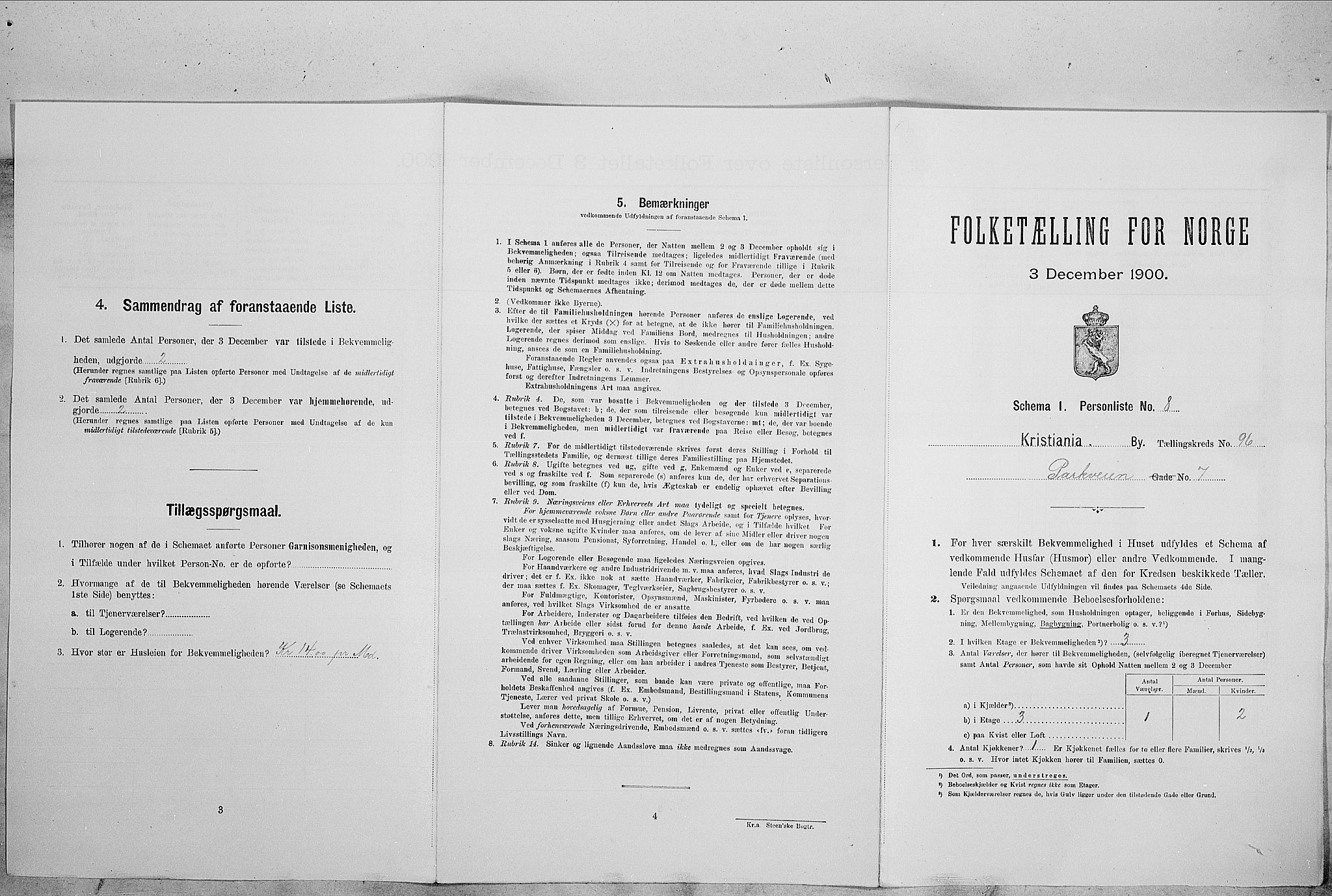 SAO, Folketelling 1900 for 0301 Kristiania kjøpstad, 1900, s. 70267