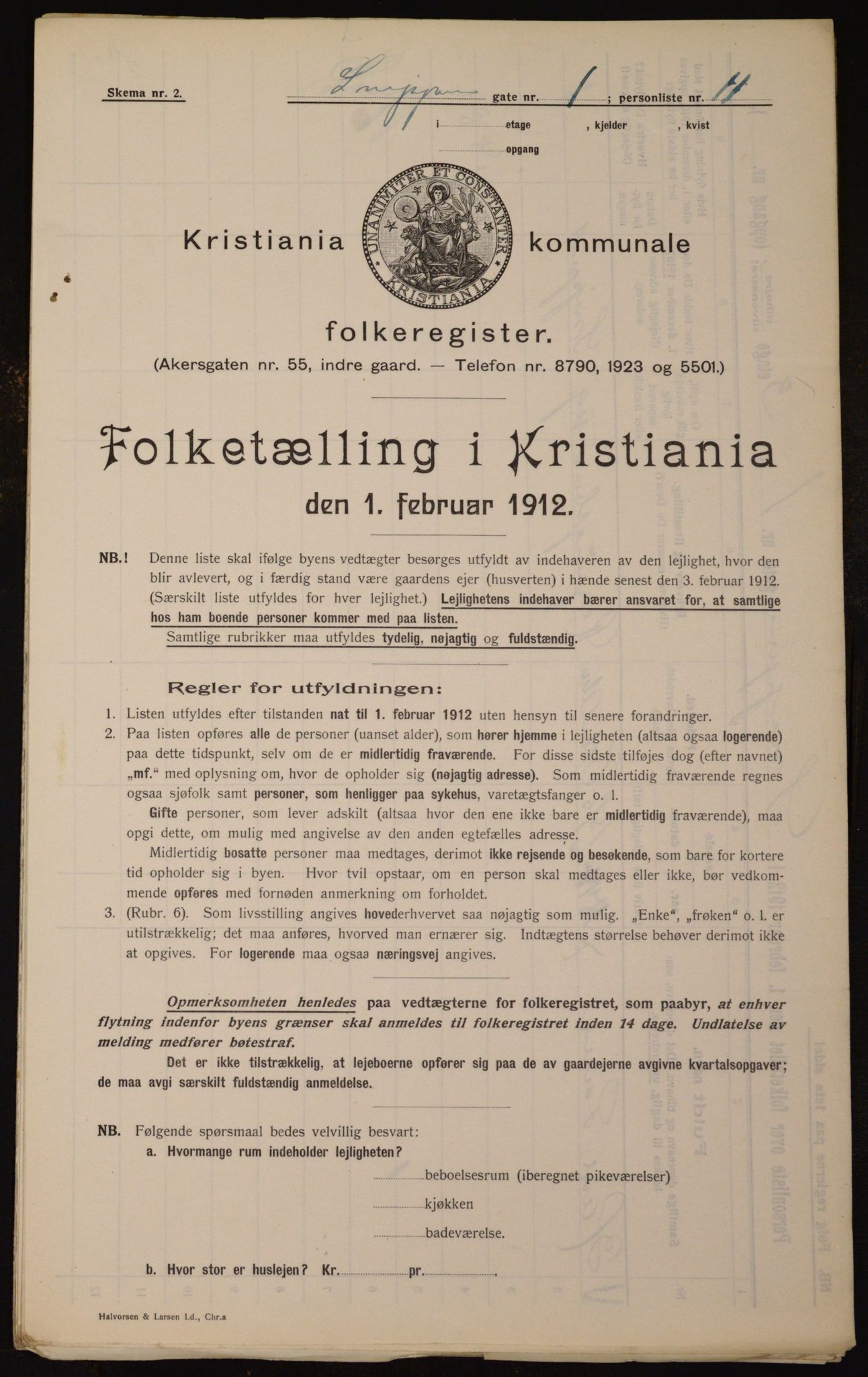 OBA, Kommunal folketelling 1.2.1912 for Kristiania, 1912, s. 98270