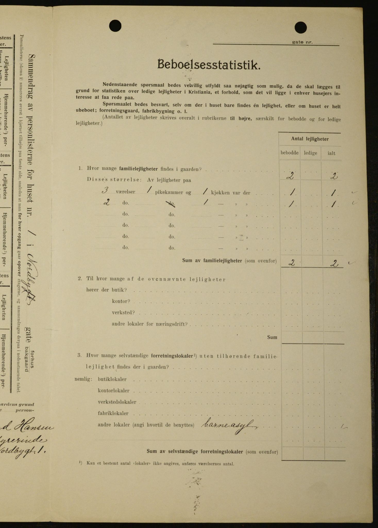 OBA, Kommunal folketelling 1.2.1909 for Kristiania kjøpstad, 1909, s. 64638