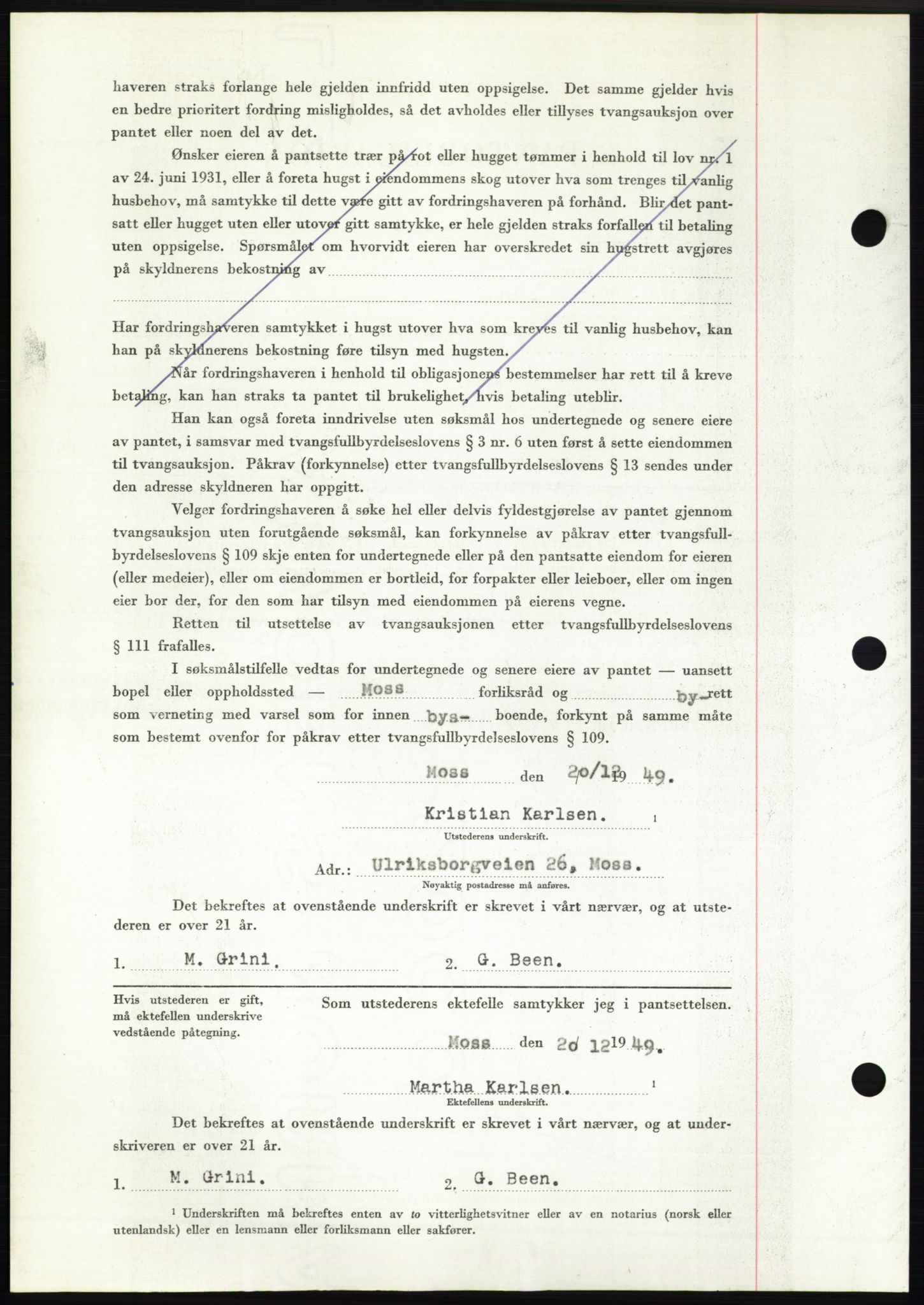 Moss sorenskriveri, SAO/A-10168: Pantebok nr. B23, 1949-1950, Dagboknr: 4105/1949