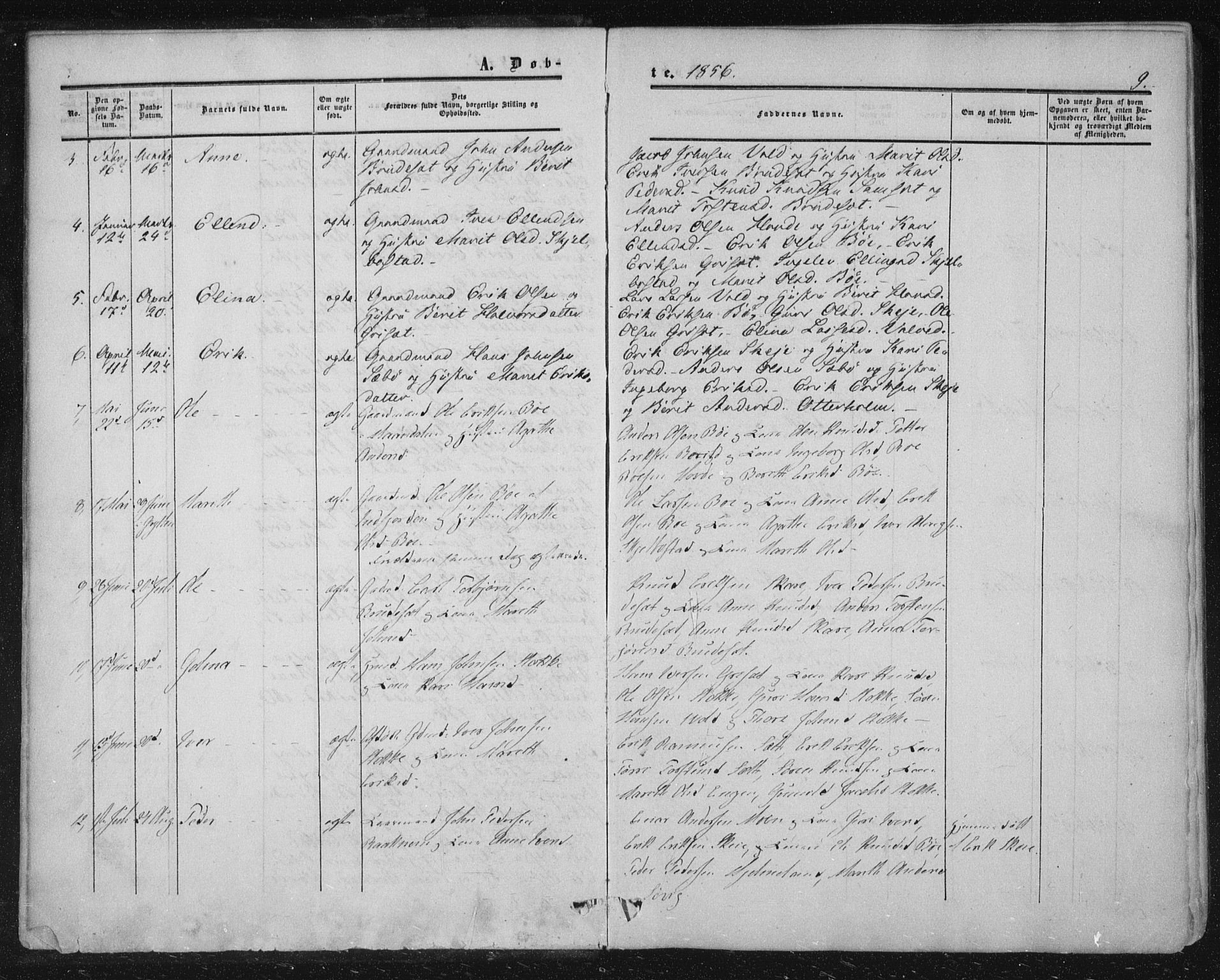 Ministerialprotokoller, klokkerbøker og fødselsregistre - Møre og Romsdal, AV/SAT-A-1454/543/L0562: Ministerialbok nr. 543A02, 1854-1884, s. 9