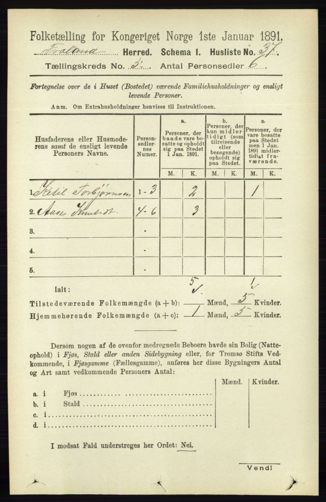 RA, Folketelling 1891 for 0919 Froland herred, 1891, s. 1759