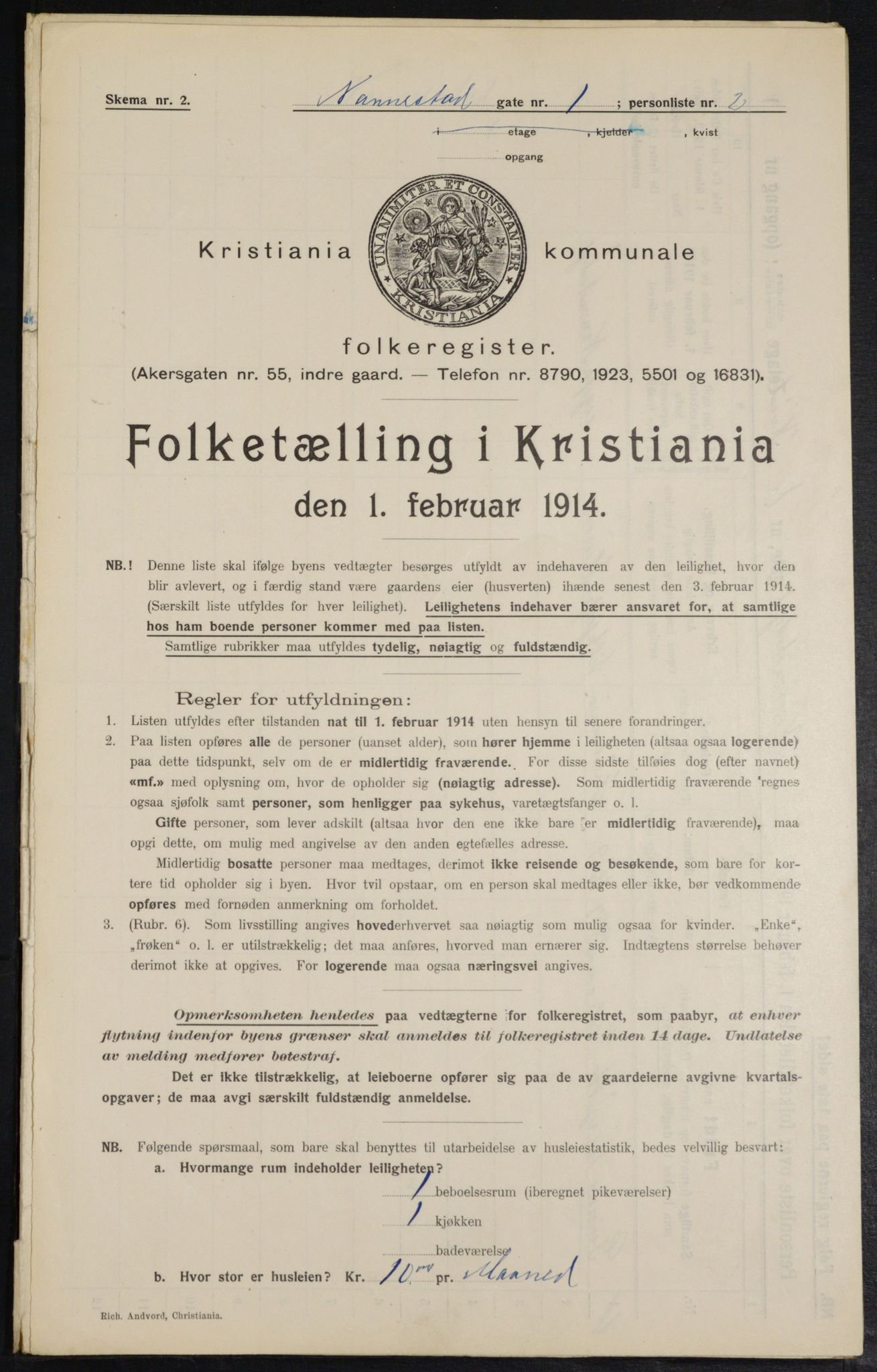 OBA, Kommunal folketelling 1.2.1914 for Kristiania, 1914, s. 69031