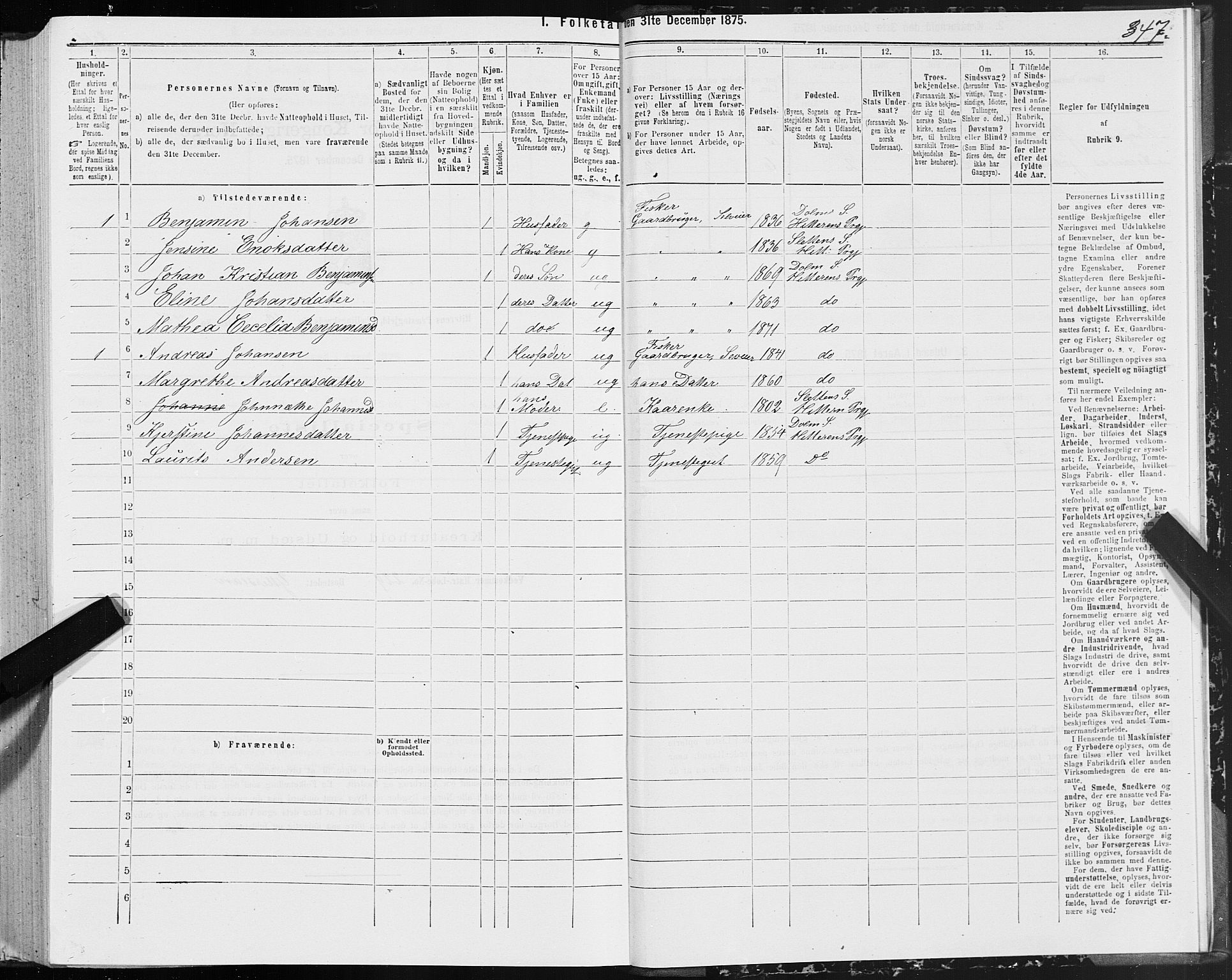 SAT, Folketelling 1875 for 1617P Hitra prestegjeld, 1875, s. 6347