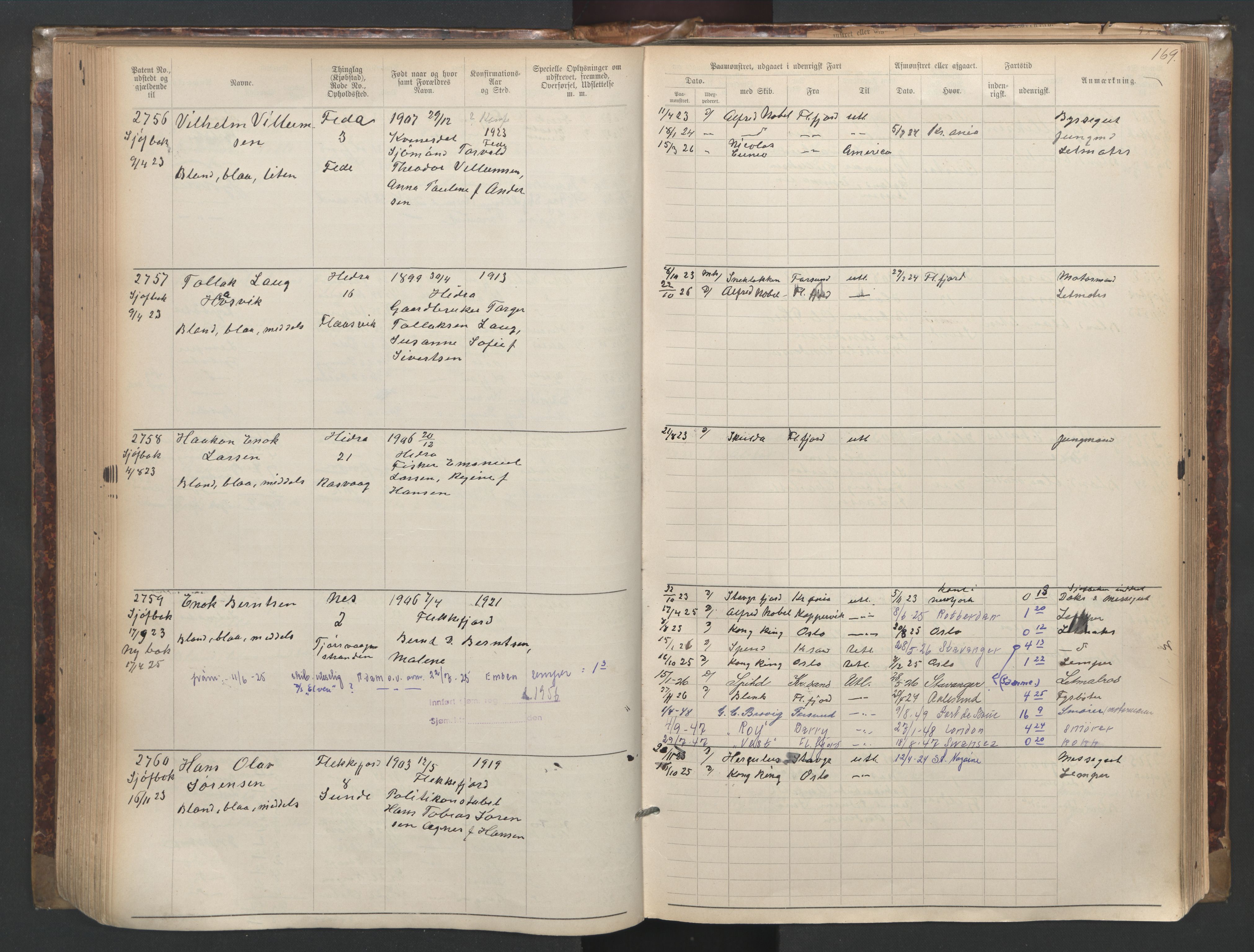 Flekkefjord mønstringskrets, SAK/2031-0018/F/Fa/L0003: Annotasjonsrulle nr 1921-2963 med register, N-3, 1892-1948, s. 201