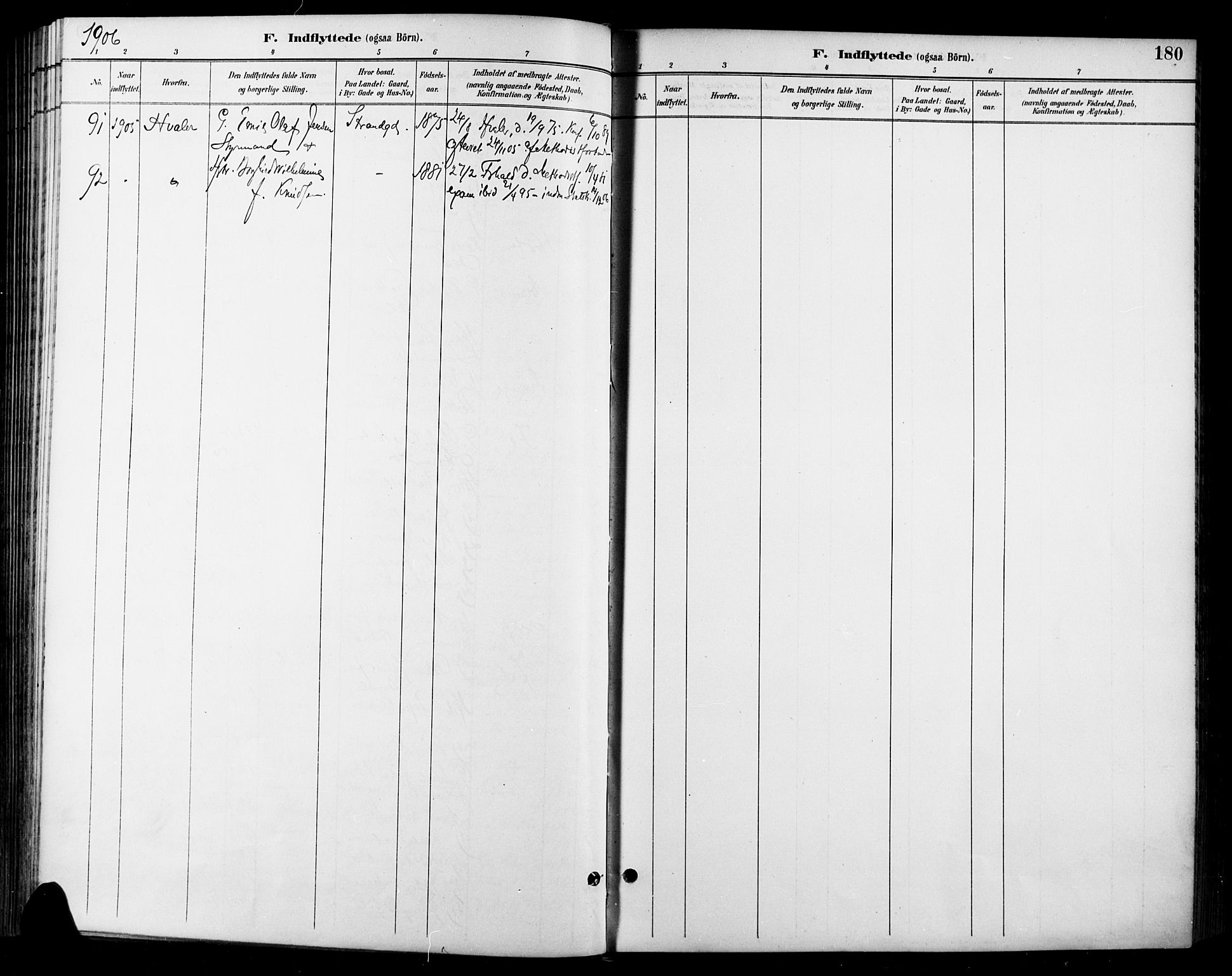 Halden prestekontor Kirkebøker, SAO/A-10909/F/Fa/L0014: Ministerialbok nr. I 14, 1890-1906, s. 180