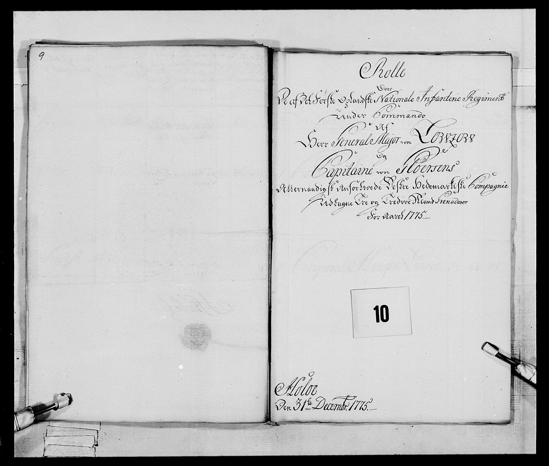 Generalitets- og kommissariatskollegiet, Det kongelige norske kommissariatskollegium, AV/RA-EA-5420/E/Eh/L0059: 1. Opplandske nasjonale infanteriregiment, 1775-1783, s. 75