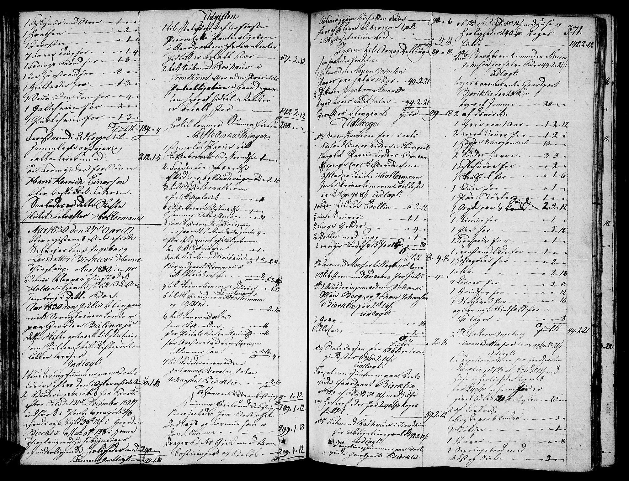 Fosen sorenskriveri, AV/SAT-A-1107/1/3/3A/L0018: Skifteprotokoll nr. 12 II, 1824-1832, s. 370b-371a