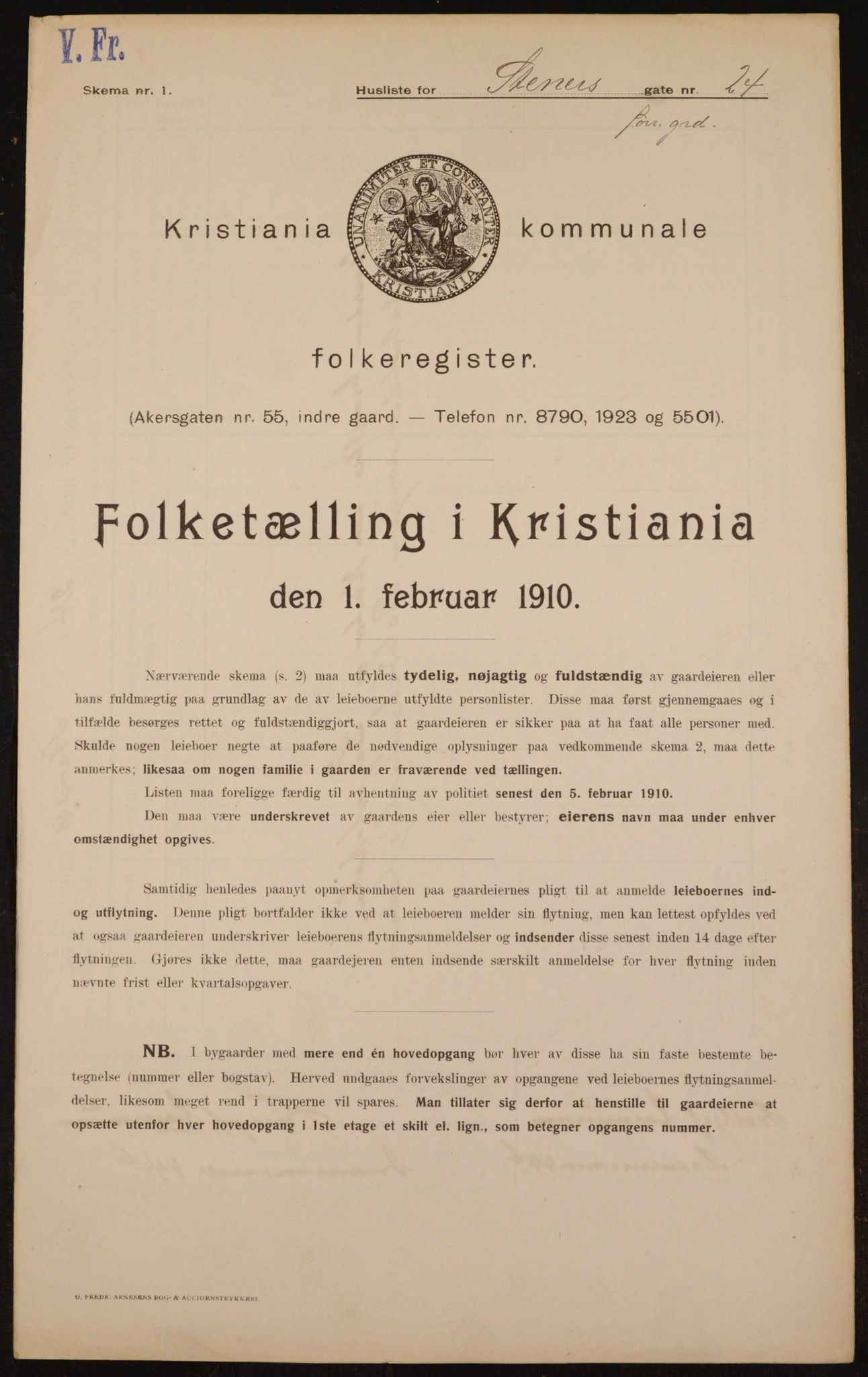 OBA, Kommunal folketelling 1.2.1910 for Kristiania, 1910, s. 96439