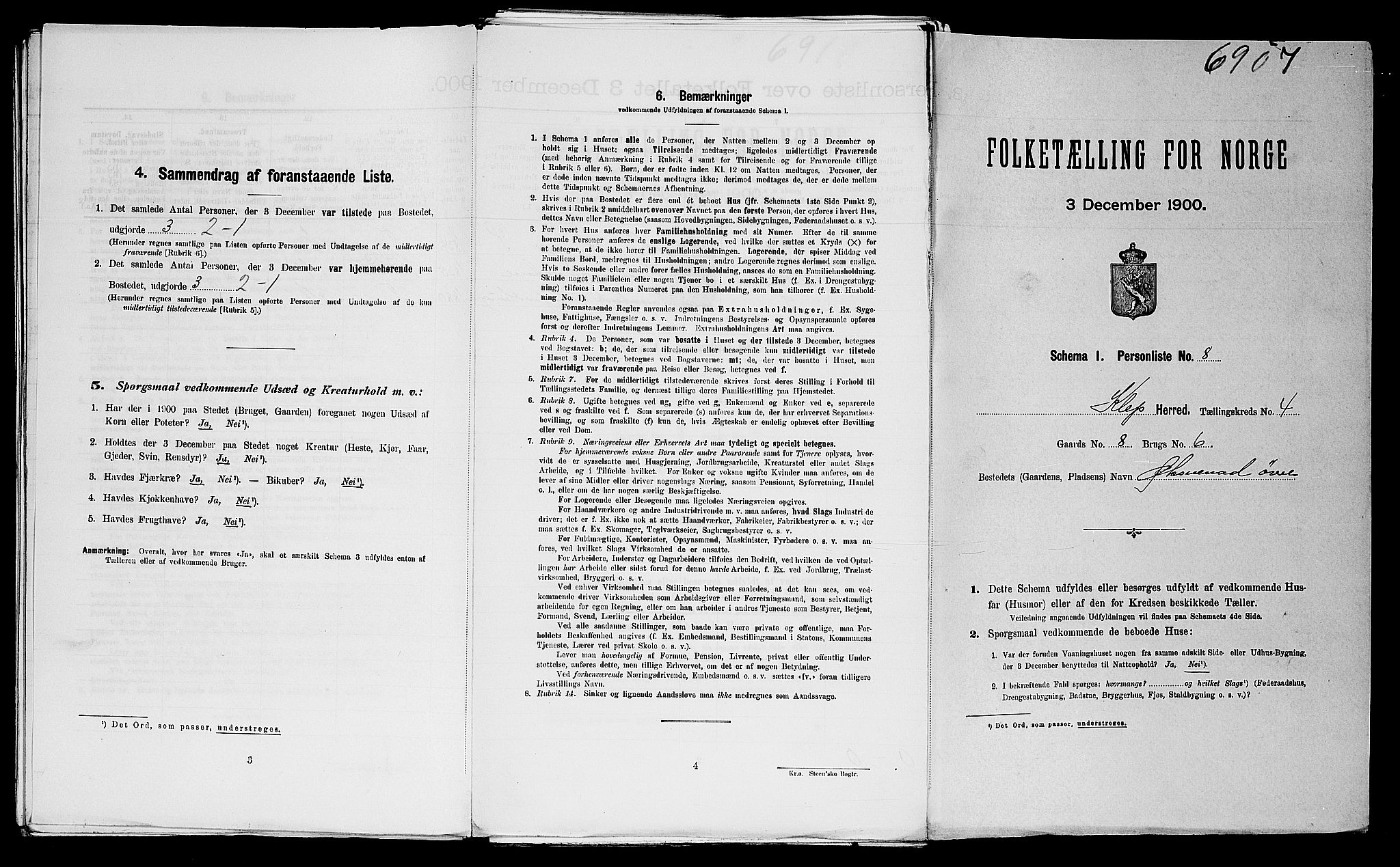 SAST, Folketelling 1900 for 1120 Klepp herred, 1900, s. 397
