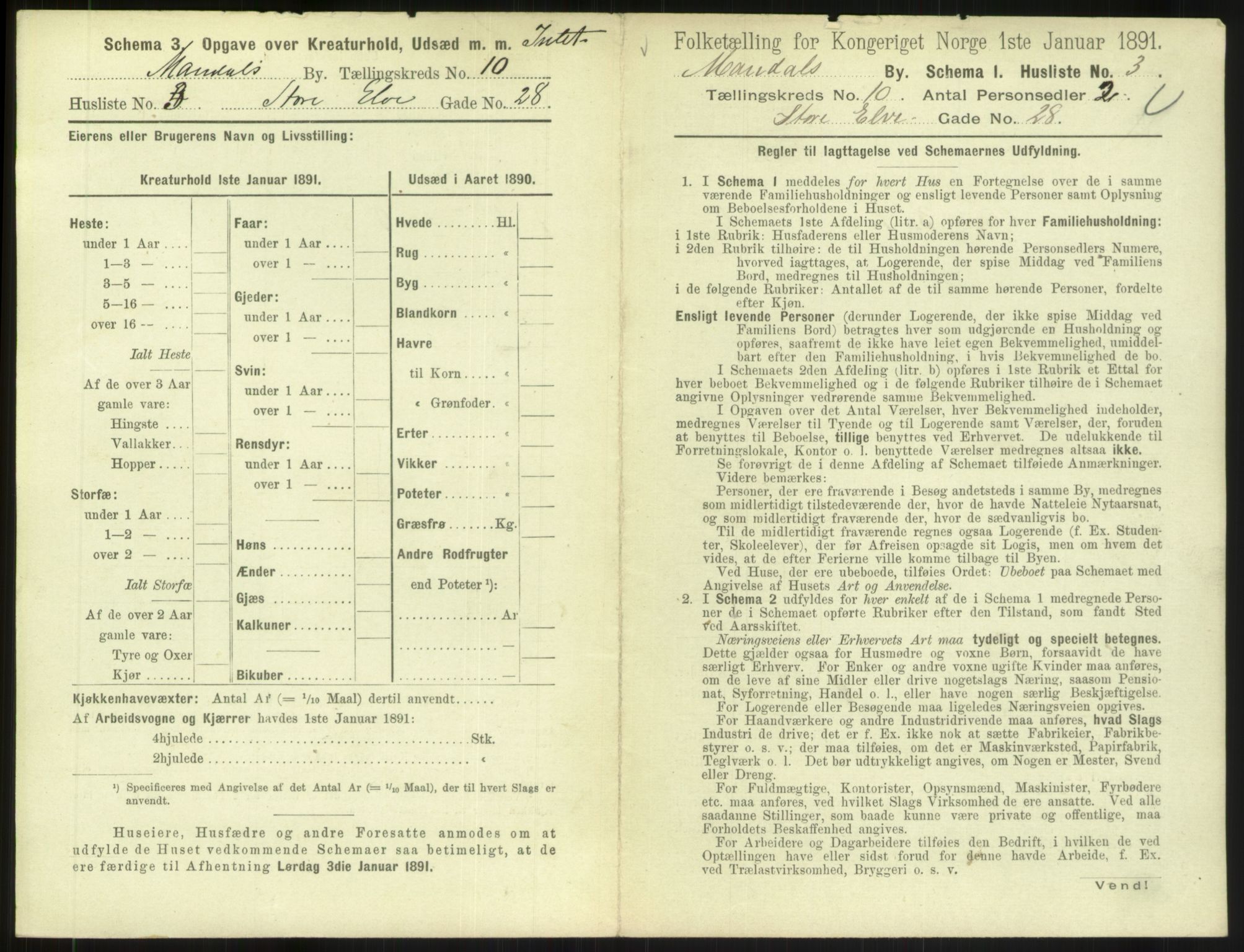 RA, Folketelling 1891 for 1002 Mandal ladested, 1891, s. 491