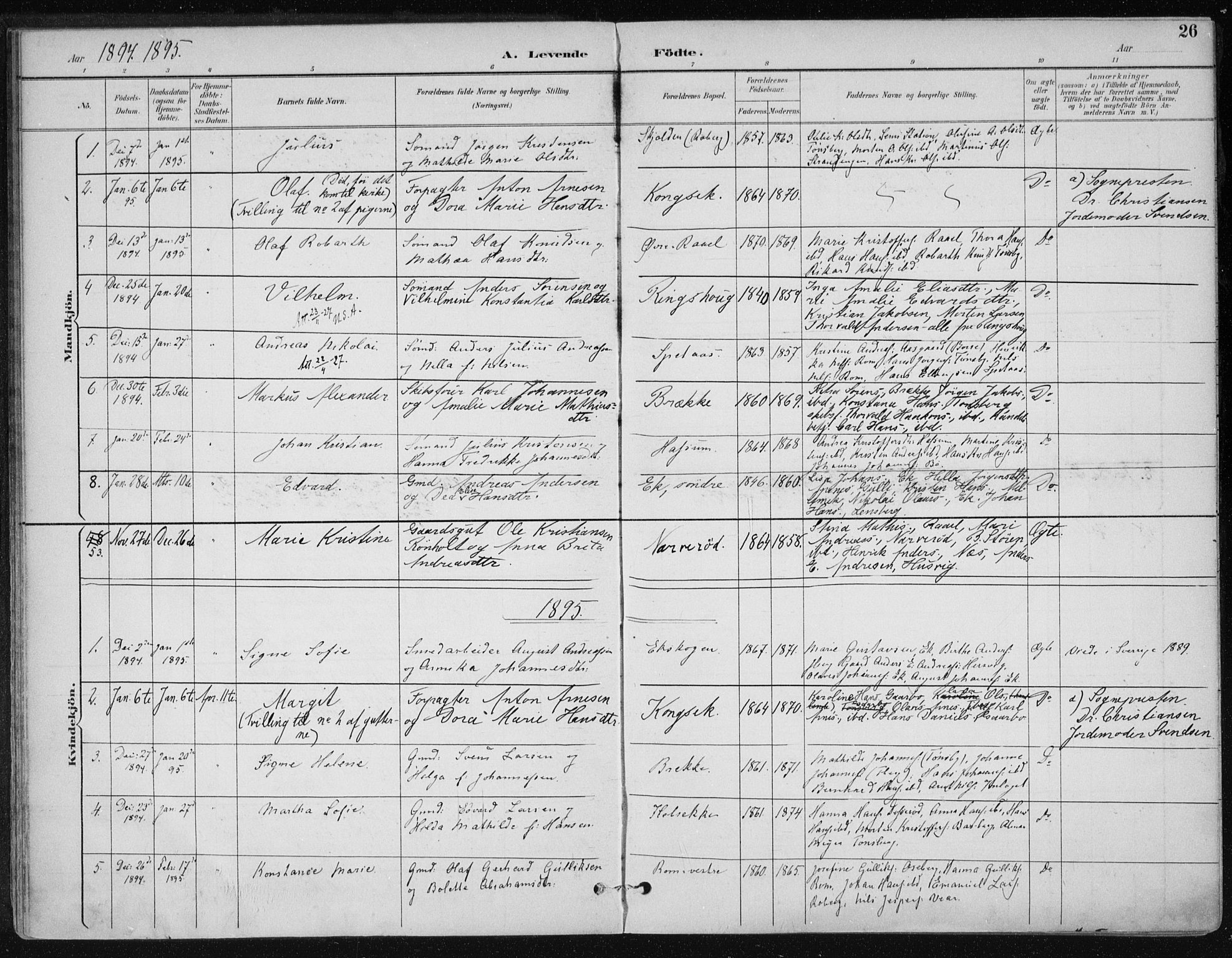 Sem kirkebøker, AV/SAKO-A-5/F/Fb/L0005: Ministerialbok nr. II 5, 1892-1904, s. 26