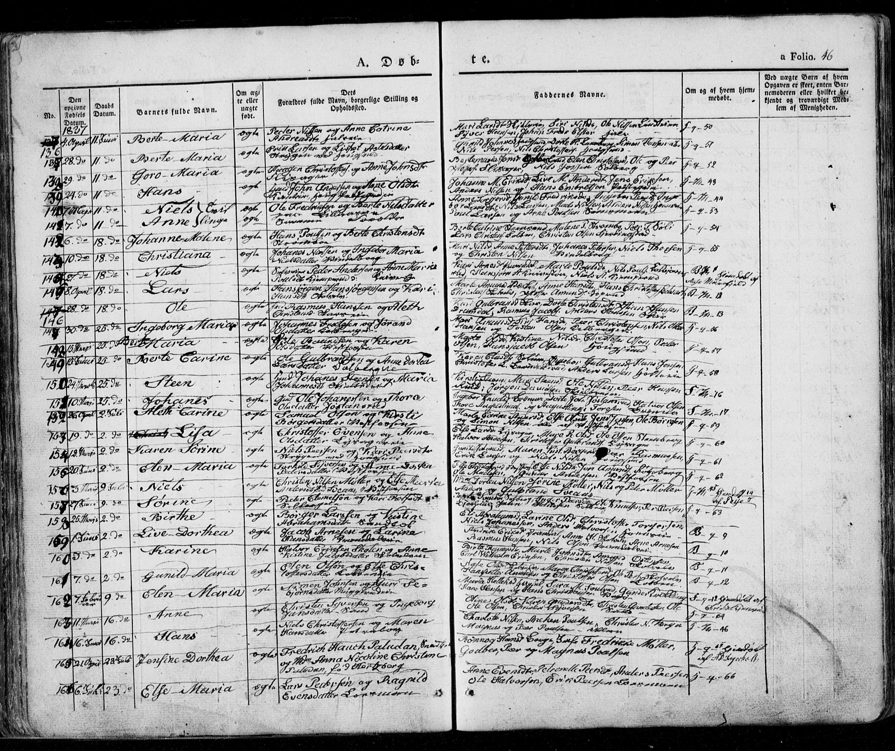 Eiker kirkebøker, AV/SAKO-A-4/G/Ga/L0002: Klokkerbok nr. I 2, 1832-1856, s. 46