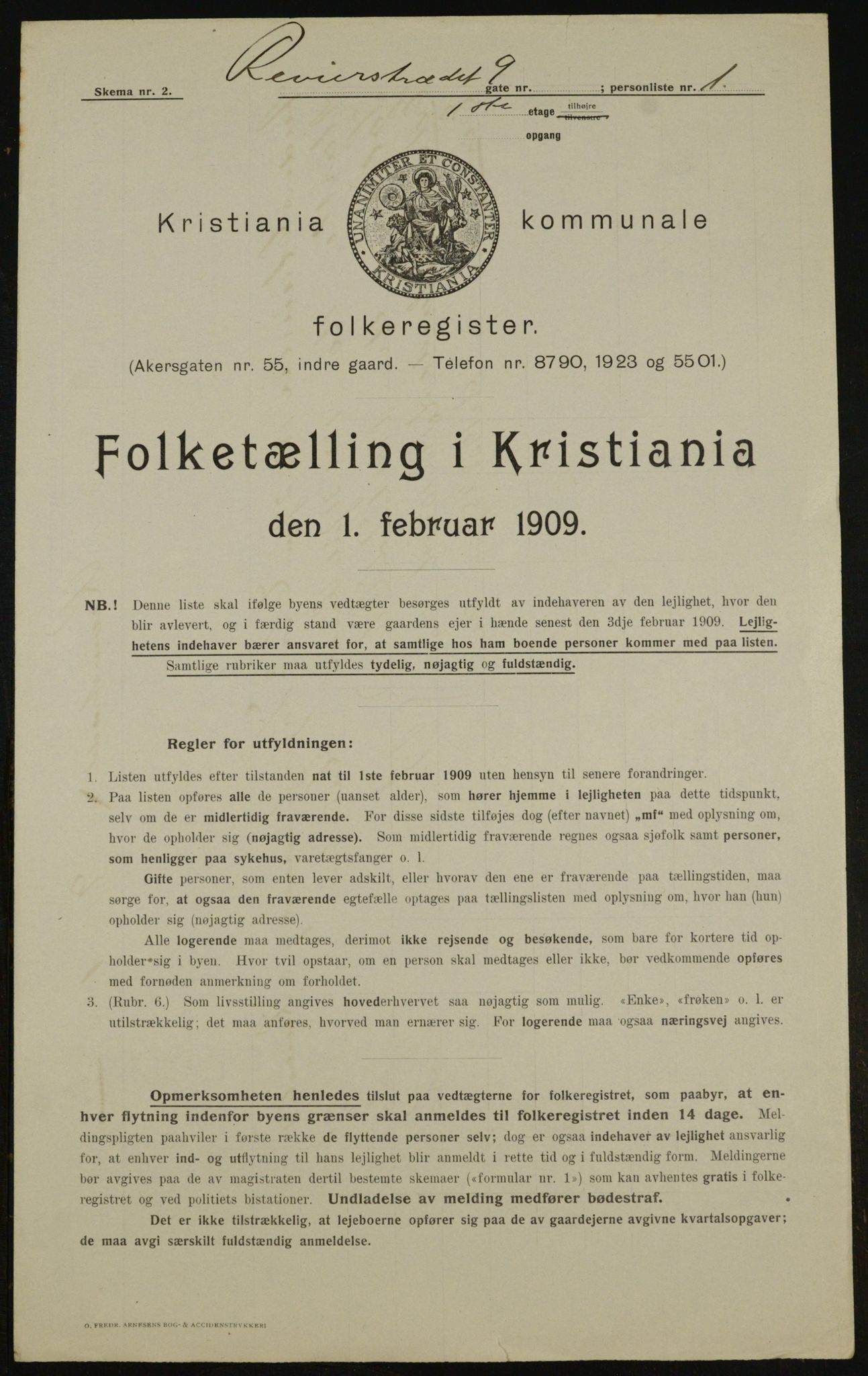 OBA, Kommunal folketelling 1.2.1909 for Kristiania kjøpstad, 1909, s. 75213