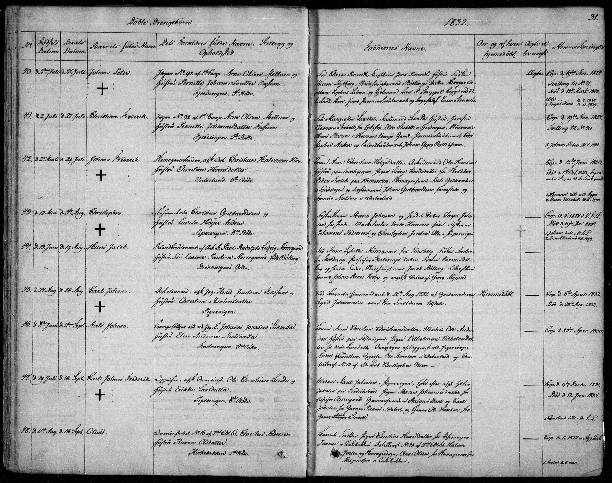 Garnisonsmenigheten Kirkebøker, SAO/A-10846/F/Fa/L0006: Ministerialbok nr. 6, 1828-1841, s. 31