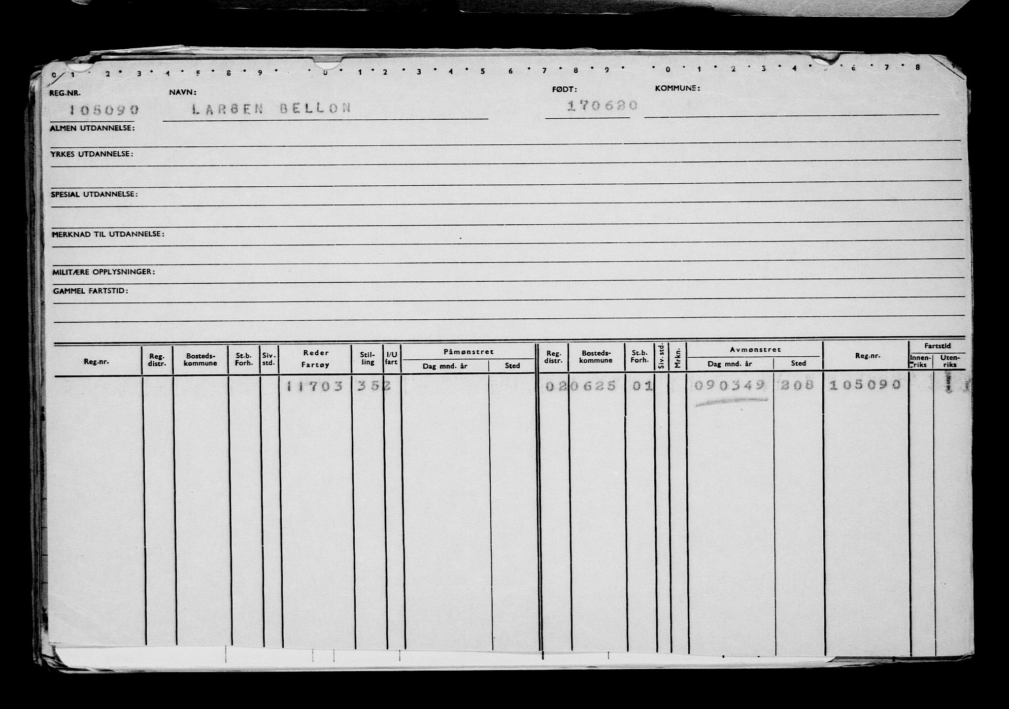 Direktoratet for sjømenn, AV/RA-S-3545/G/Gb/L0182: Hovedkort, 1920, s. 240