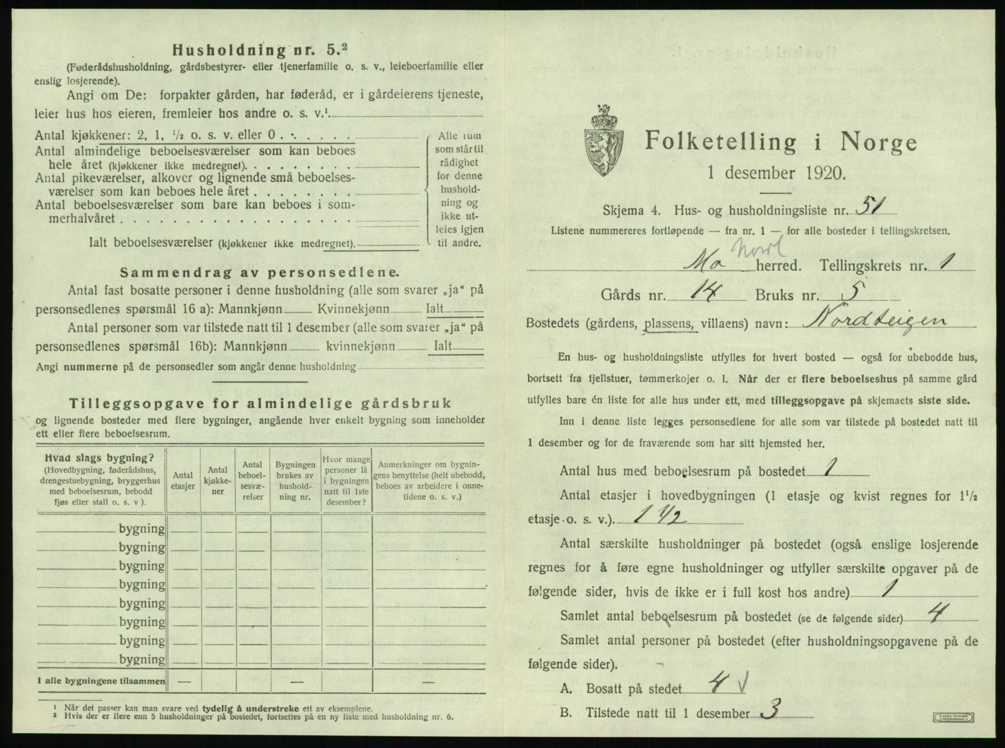 SAT, Folketelling 1920 for 1833 Mo herred, 1920, s. 166