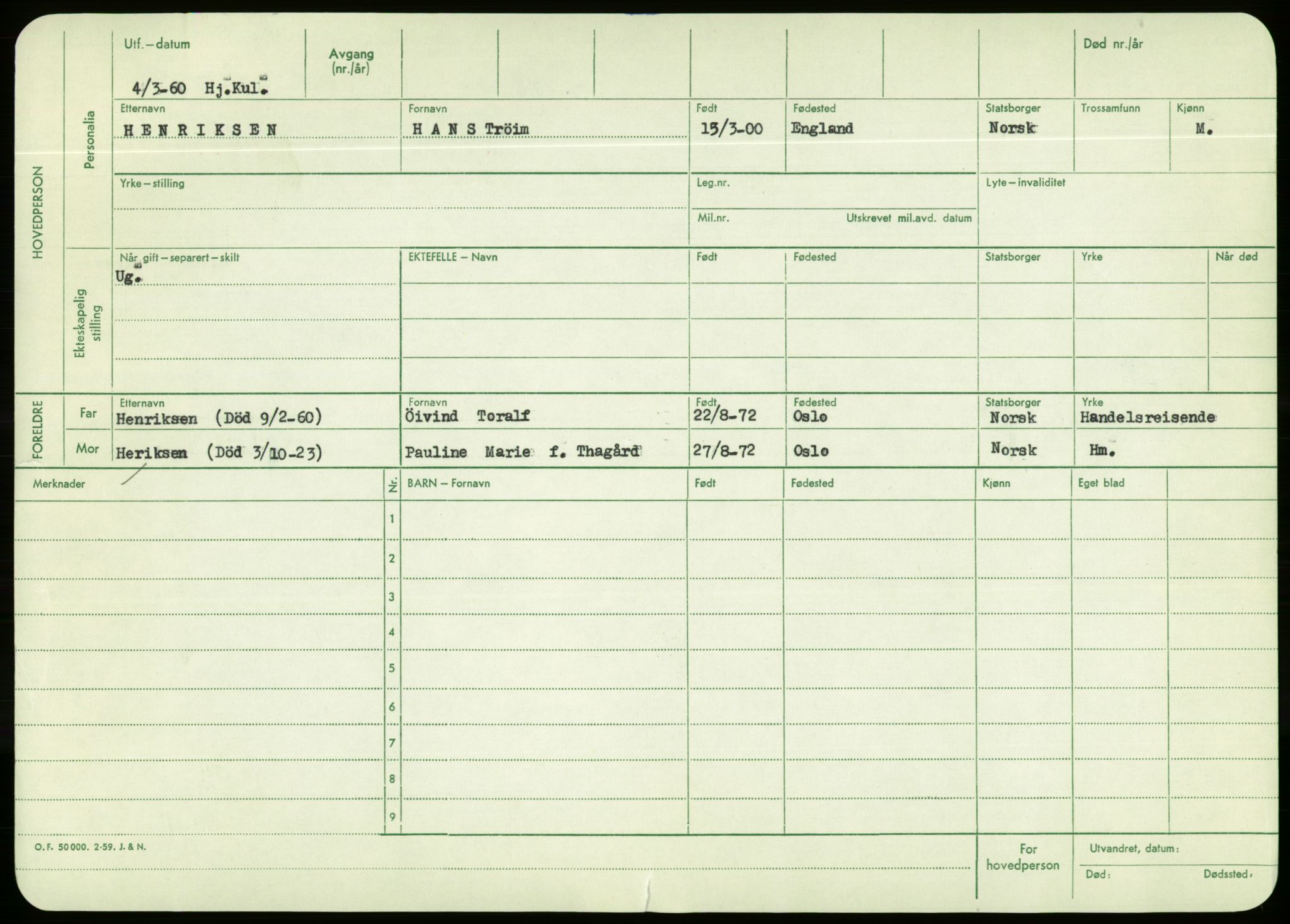 Oslo folkeregister, Registerkort, AV/SAO-A-11715/F/Fa/Fac/L0004: Menn, 1906-1914, s. 650b