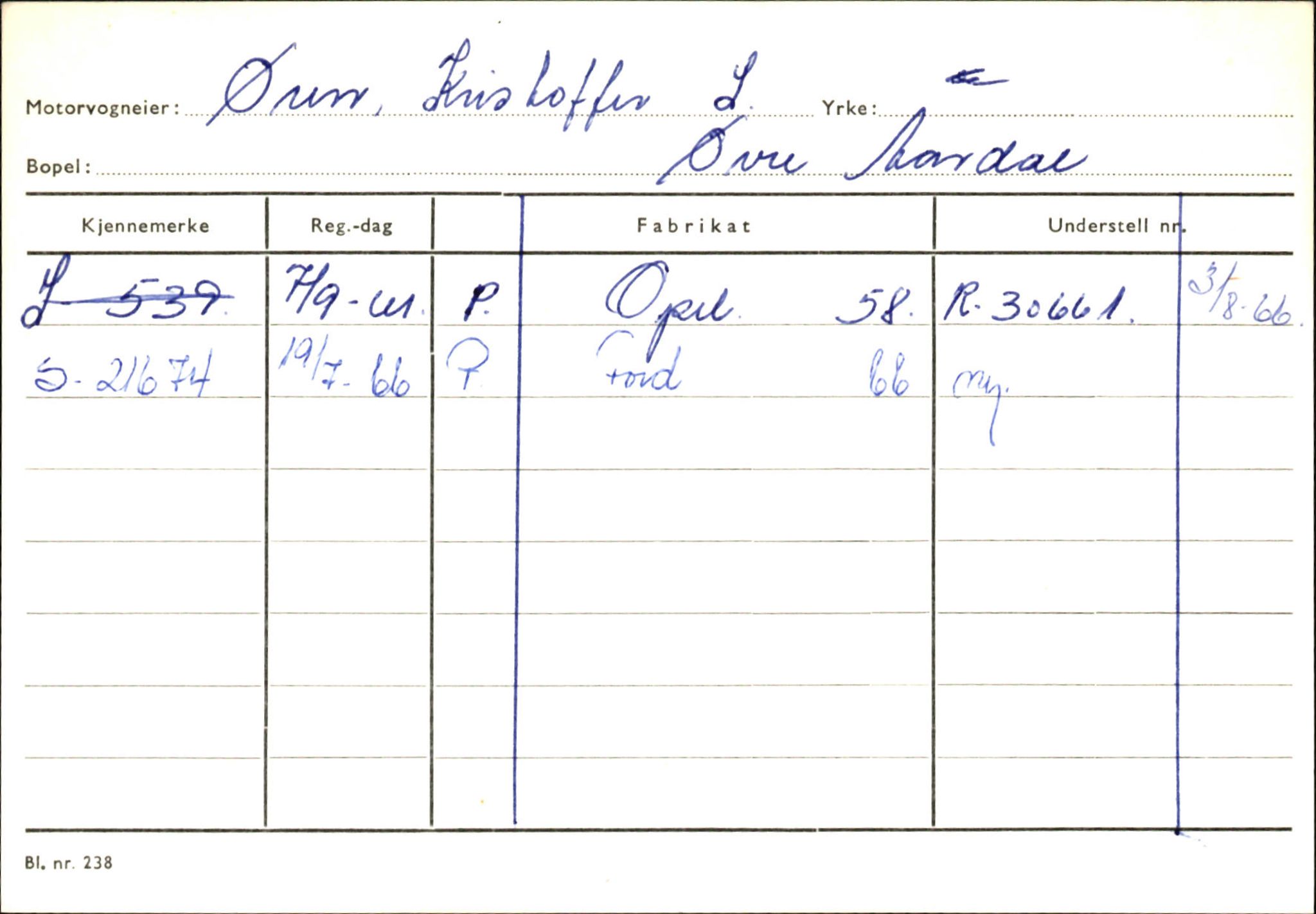 Statens vegvesen, Sogn og Fjordane vegkontor, SAB/A-5301/4/F/L0146: Registerkort Årdal R-Å samt diverse kort, 1945-1975, s. 1577