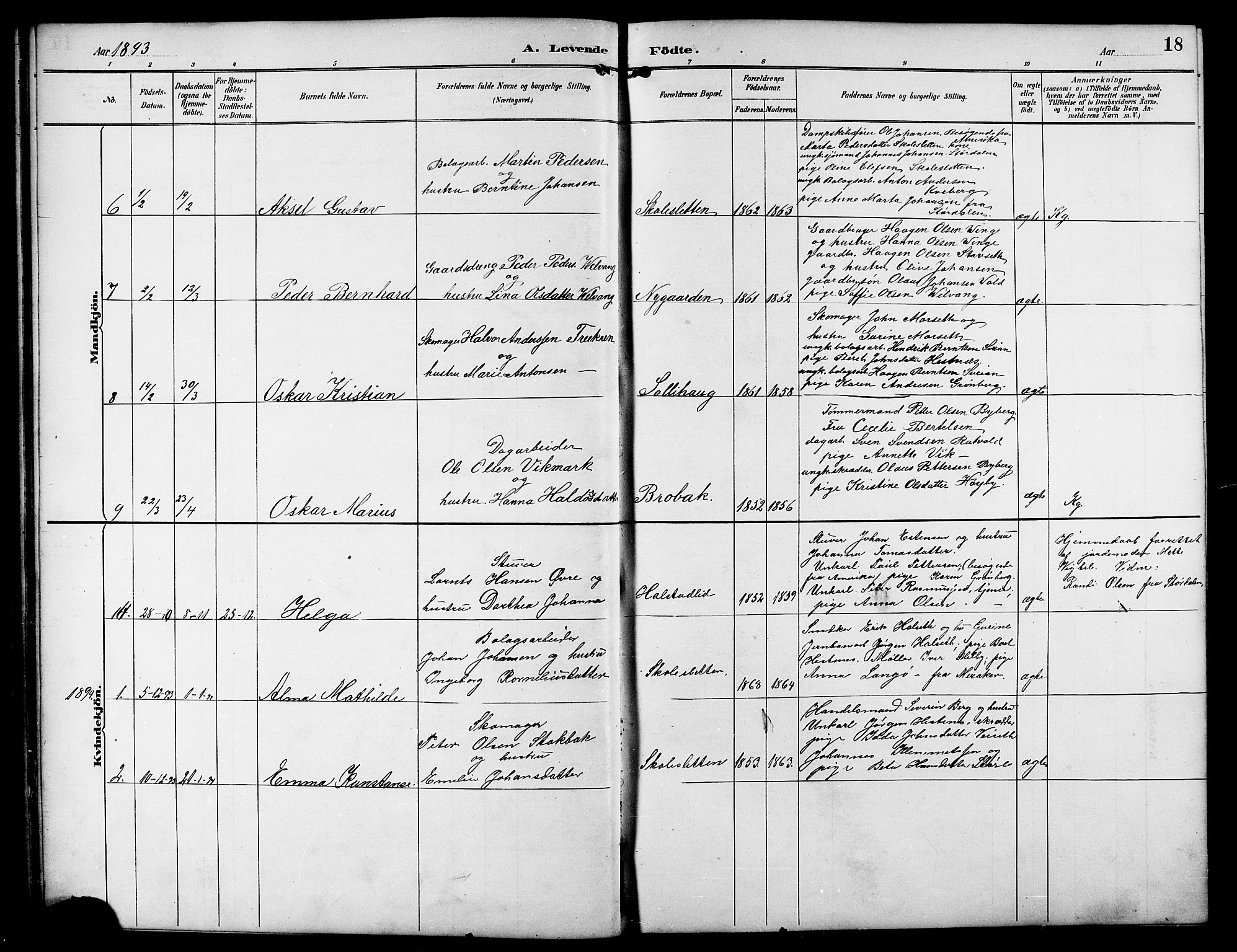 Ministerialprotokoller, klokkerbøker og fødselsregistre - Sør-Trøndelag, SAT/A-1456/617/L0431: Klokkerbok nr. 617C01, 1889-1910, s. 18