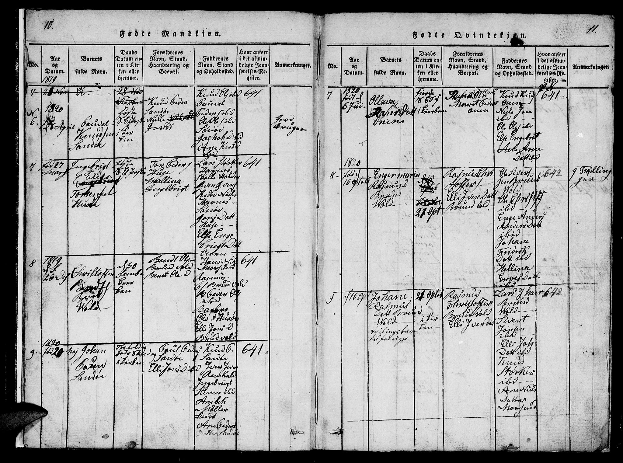 Ministerialprotokoller, klokkerbøker og fødselsregistre - Møre og Romsdal, AV/SAT-A-1454/561/L0731: Klokkerbok nr. 561C01, 1817-1867, s. 10-11