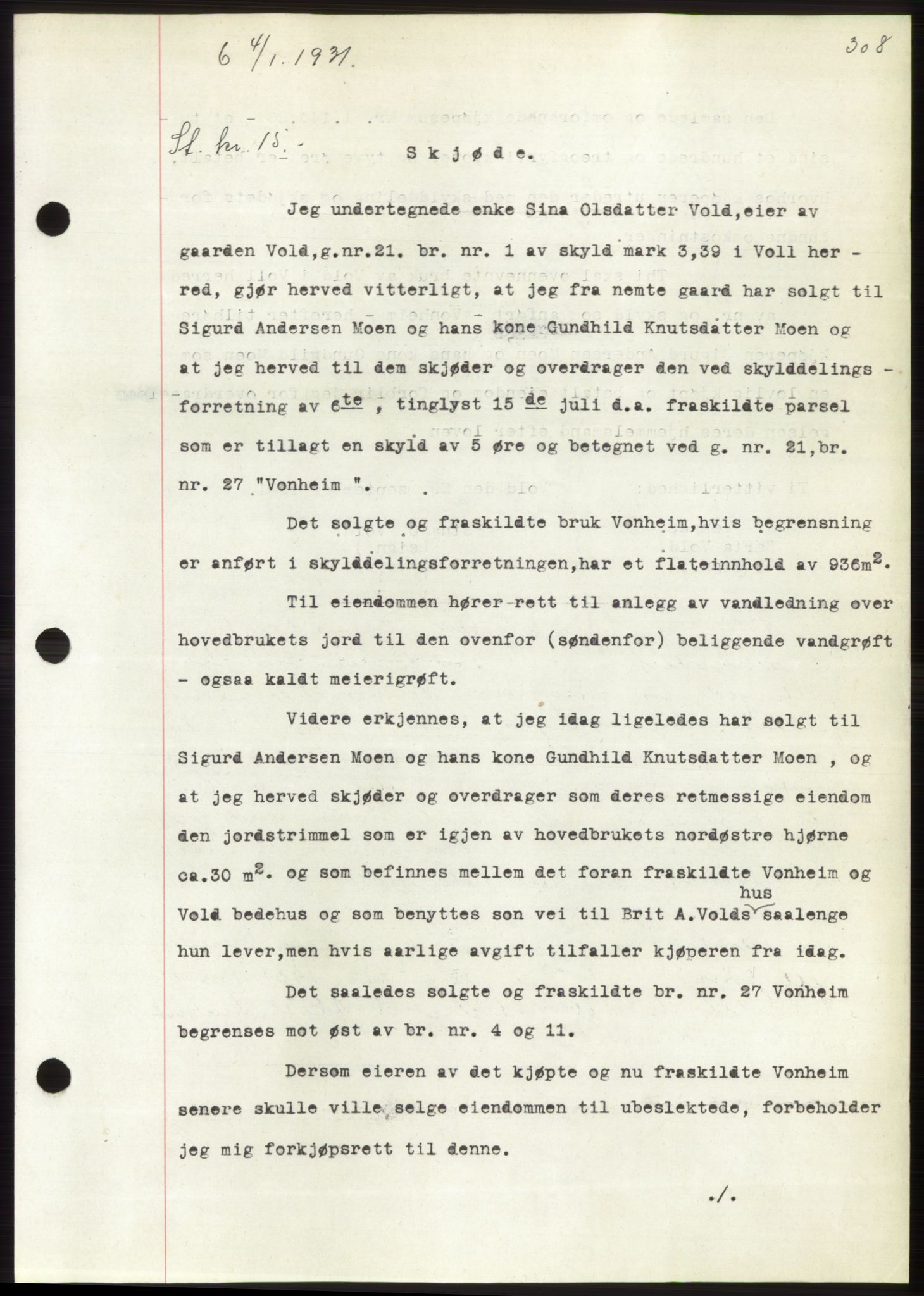 Romsdal sorenskriveri, SAT/A-4149/1/2/2C/L0060: Pantebok nr. 54, 1931-1932, Tingl.dato: 04.01.1932