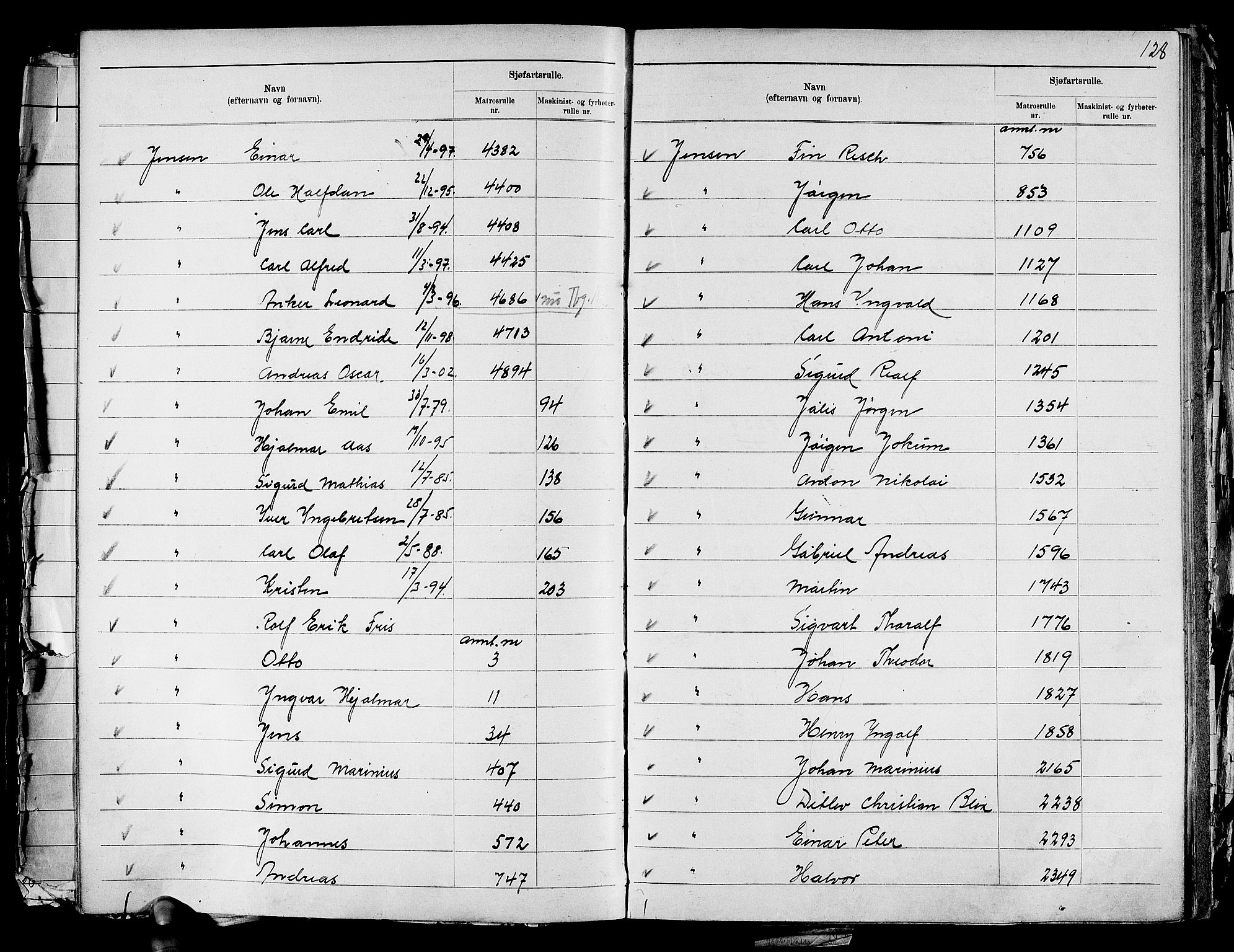 Drammen innrulleringsdistrikt, SAKO/A-781/G/Ga/L0001: Navneregister til rullene, 1860-1948, s. 137