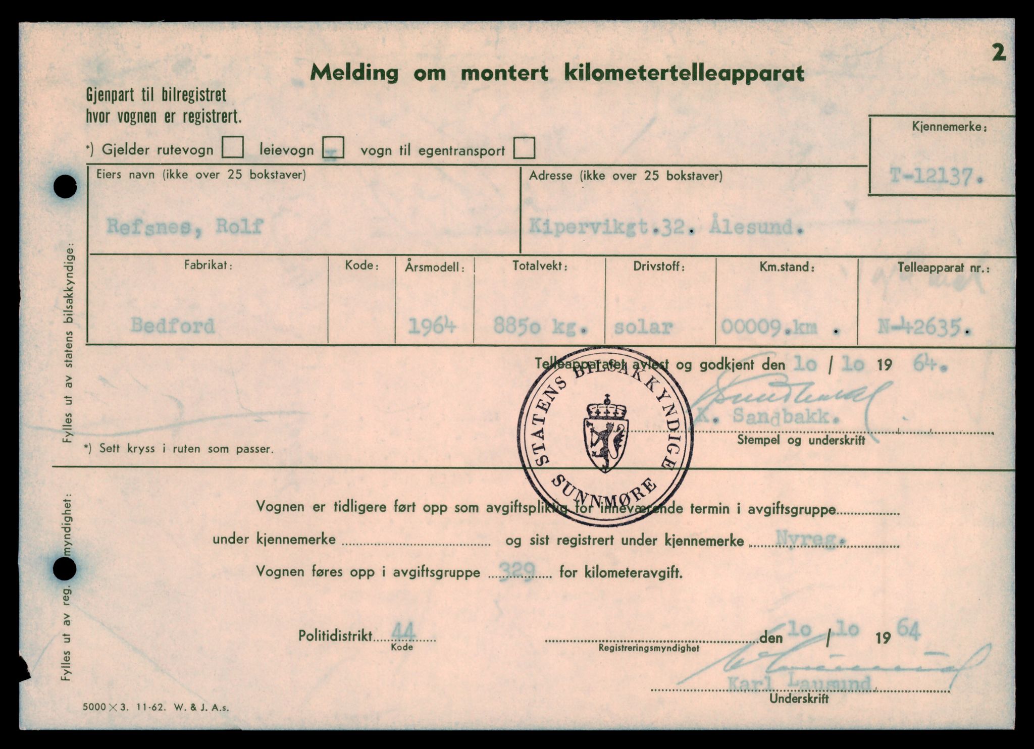 Møre og Romsdal vegkontor - Ålesund trafikkstasjon, AV/SAT-A-4099/F/Fe/L0032: Registreringskort for kjøretøy T 11997 - T 12149, 1927-1998, s. 3435