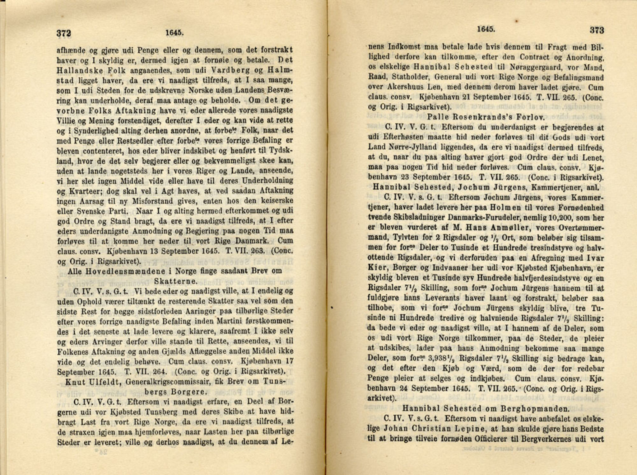 Publikasjoner utgitt av Det Norske Historiske Kildeskriftfond, PUBL/-/-/-: Norske Rigs-Registranter, bind 8, 1641-1648, s. 372-373