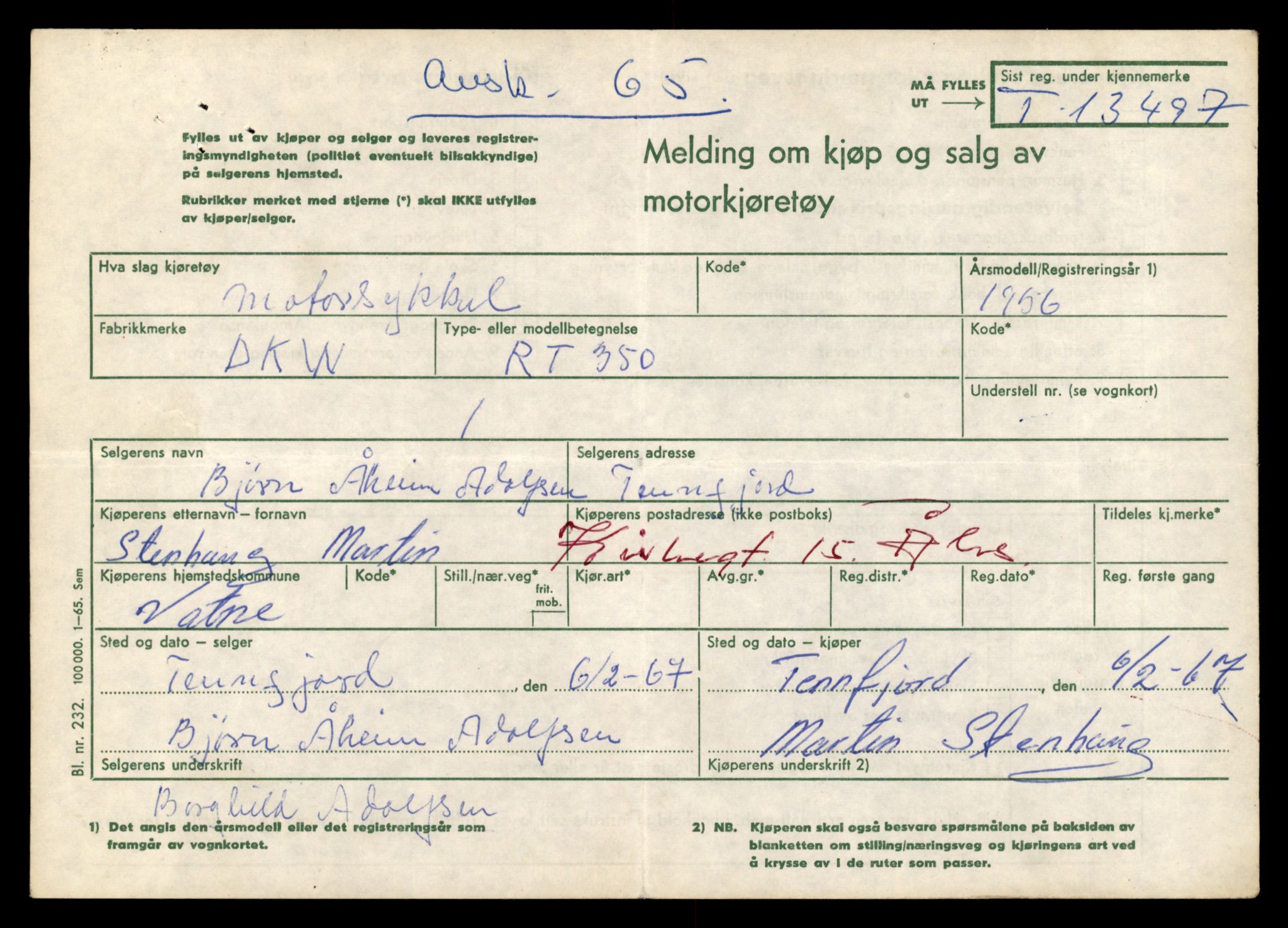 Møre og Romsdal vegkontor - Ålesund trafikkstasjon, AV/SAT-A-4099/F/Fe/L0039: Registreringskort for kjøretøy T 13361 - T 13530, 1927-1998, s. 2409