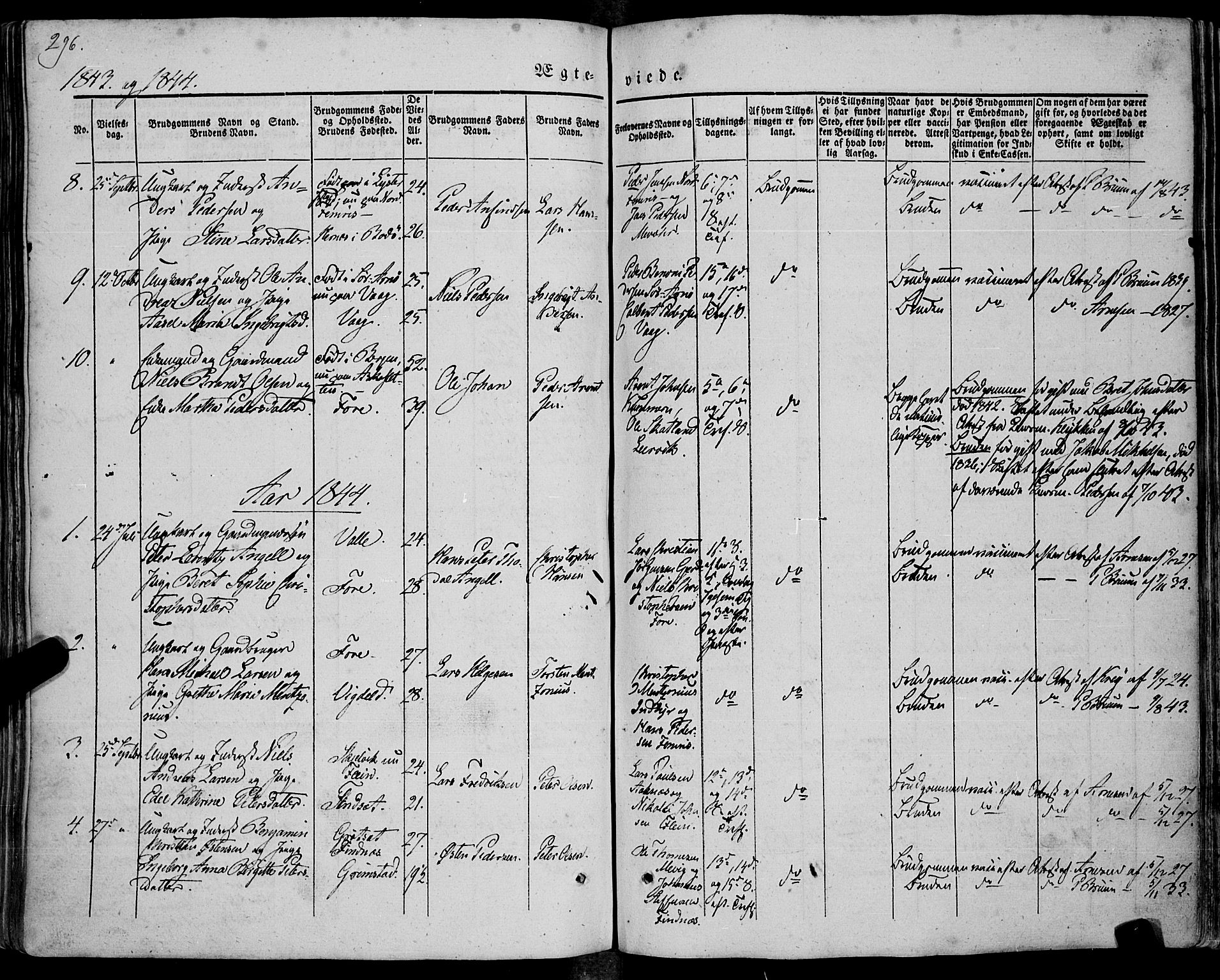 Ministerialprotokoller, klokkerbøker og fødselsregistre - Nordland, AV/SAT-A-1459/805/L0097: Ministerialbok nr. 805A04, 1837-1861, s. 296