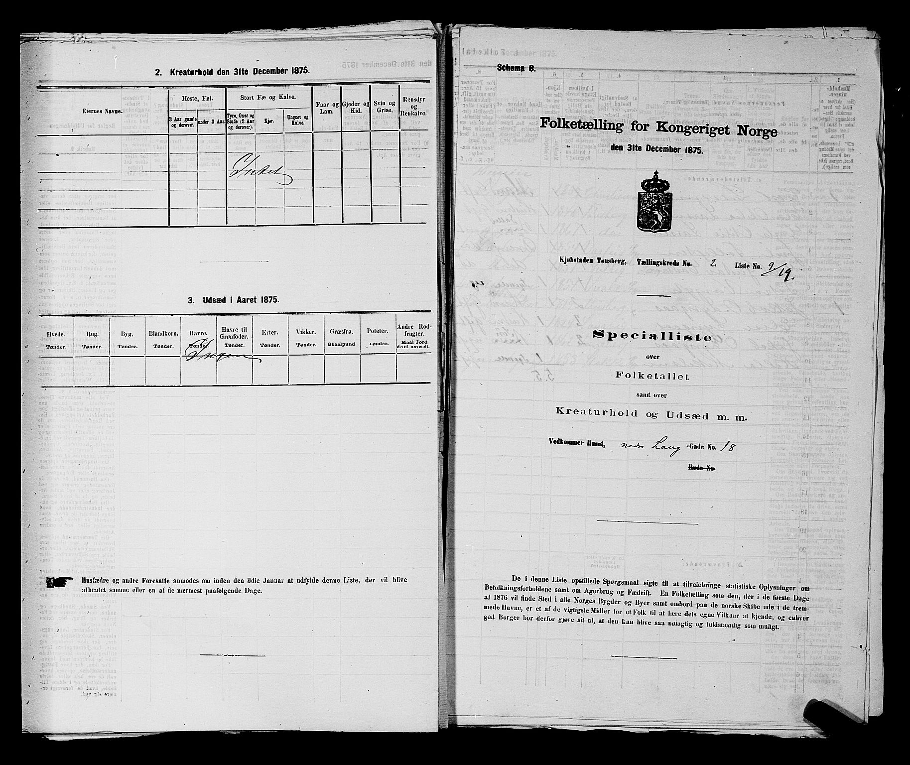 SAKO, Folketelling 1875 for 0705P Tønsberg prestegjeld, 1875, s. 71