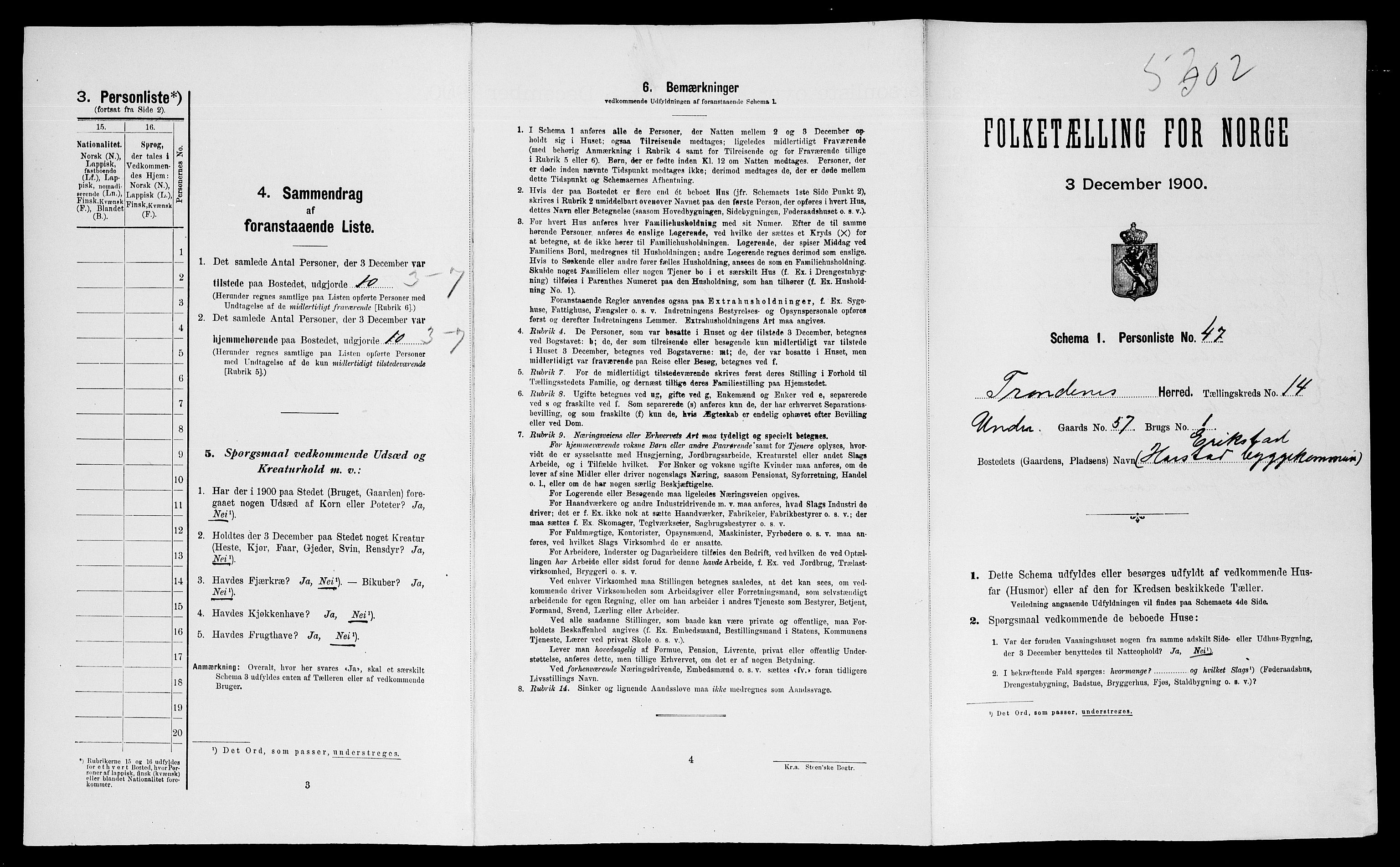 SATØ, Folketelling 1900 for 1914 Trondenes herred, 1900, s. 1542