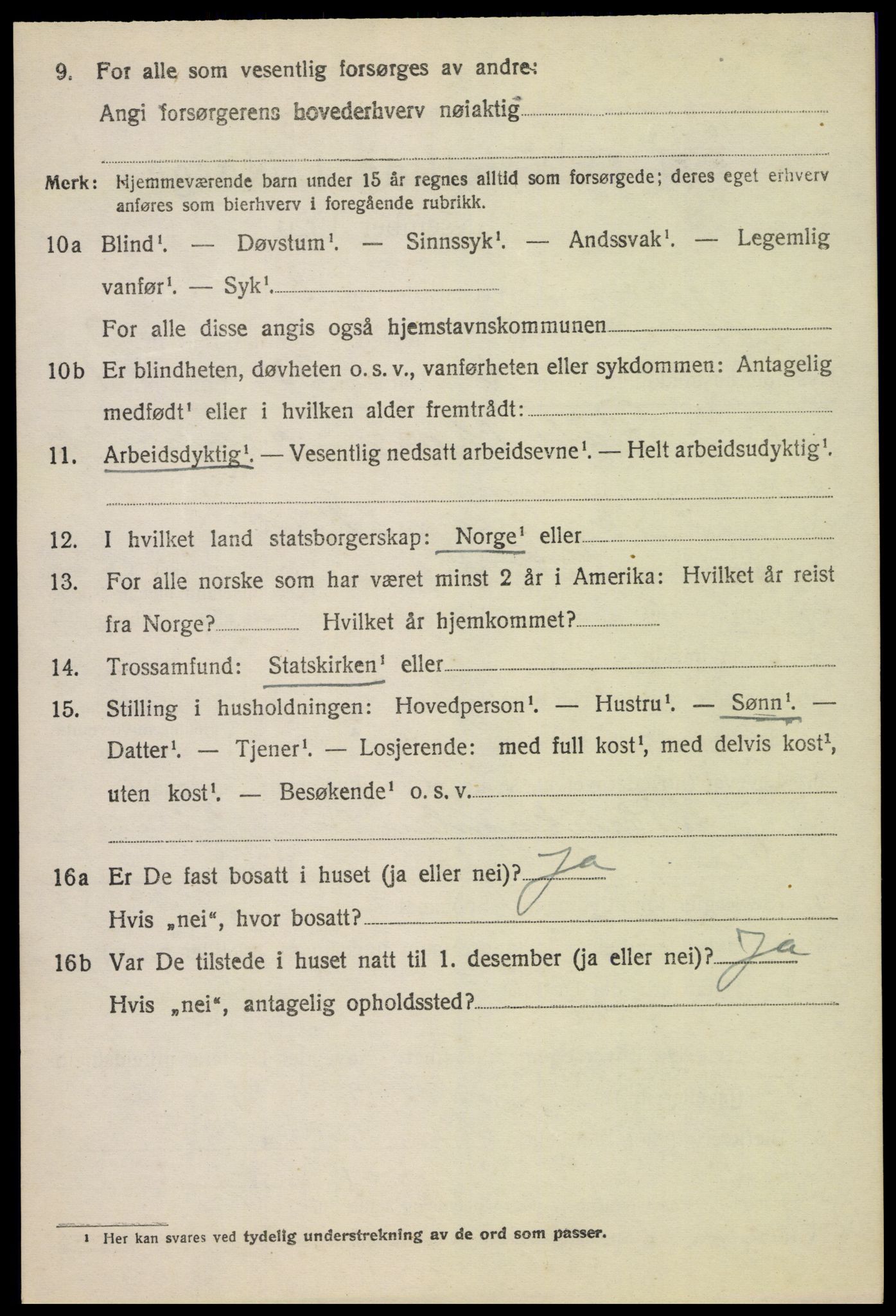 SAH, Folketelling 1920 for 0518 Nord-Fron herred, 1920, s. 3113